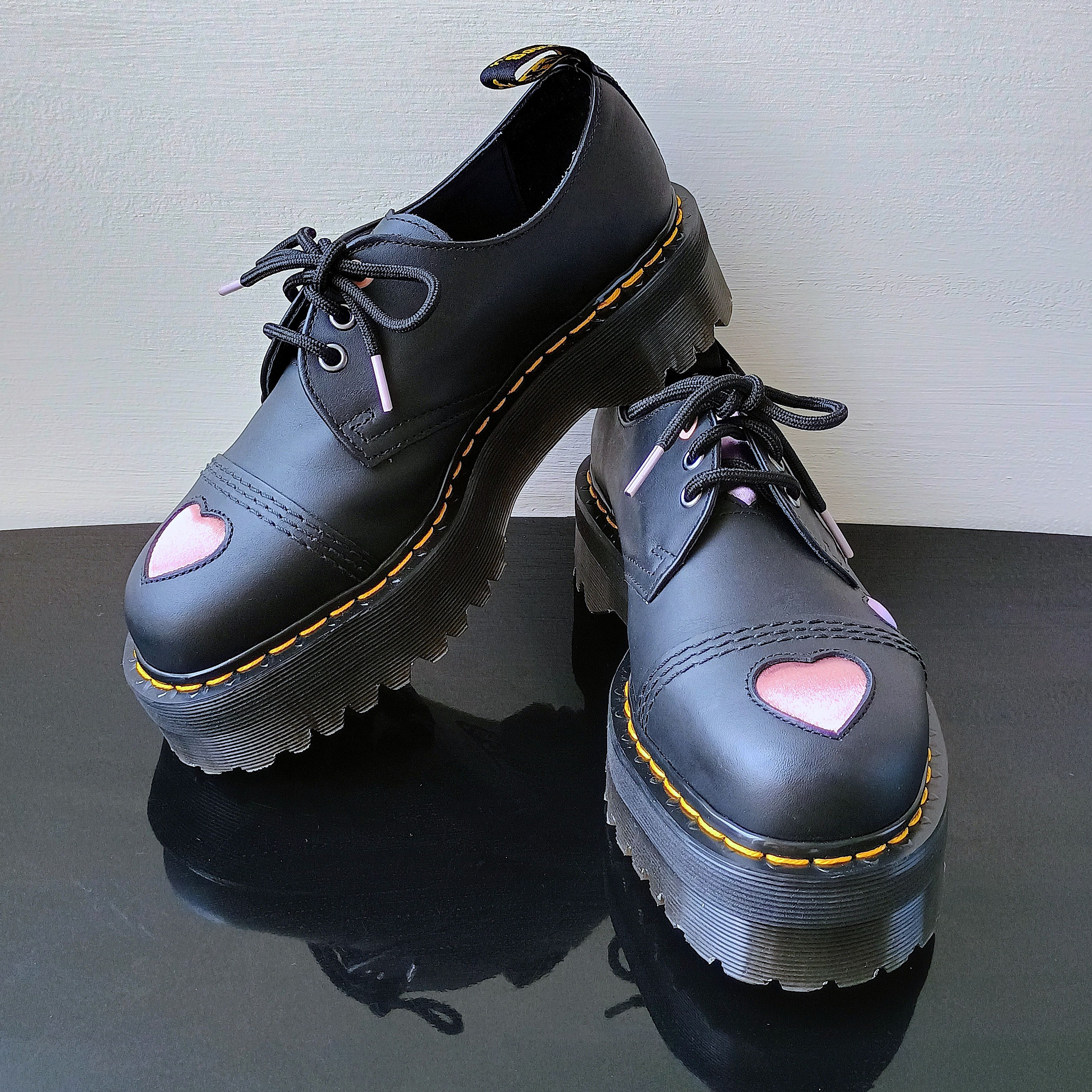 Dr. Martens Dr. Martens Women's 1461 Quad Heart Leather Platform Derby Size US 9 / IT 39 - 12 Thumbnail