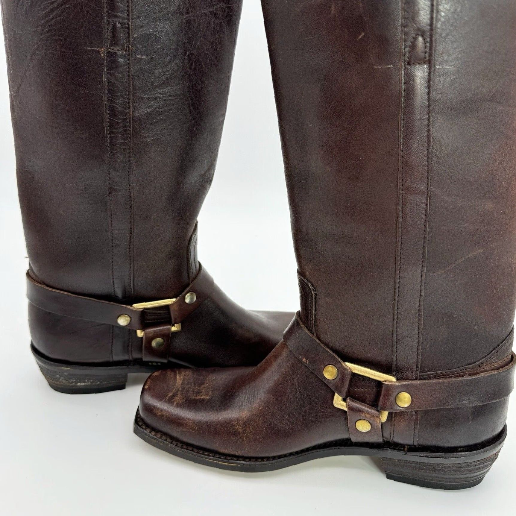 Vintage VINTAGE BRISTOL BIKER BOOTS 7.5 D BROWN LEATHER 1970s ROCKABILLY MADE IN SPAIN Size US 8 / EU 41 - 6 Thumbnail