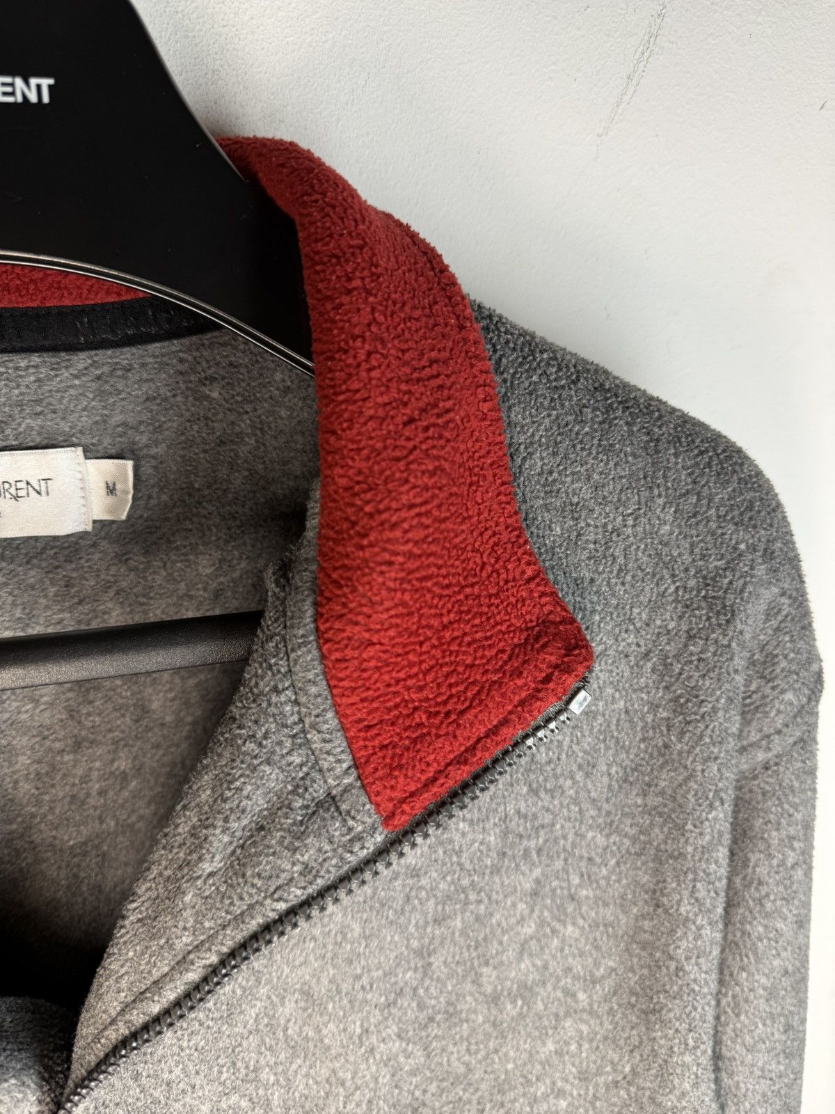 Yves Saint Laurent Fleece YSL Sweatshirt 1/4 Quarter Zip Big Logo Grey Vintage Size US M / EU 48-50 / 2 - 19 Thumbnail
