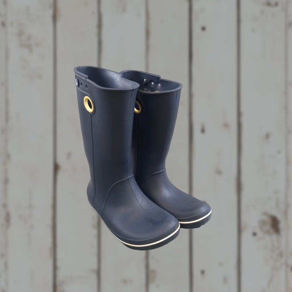 Crocs CROCS Women’s Jaunt Tall Rain Boots 6 US Black Rubber Garden Winter Snow Mud (Mid-Calf, Pull On, Waterproof, Lightweight, Logo) Womens Size US 7 / IT 37 - 1 Thumbnail