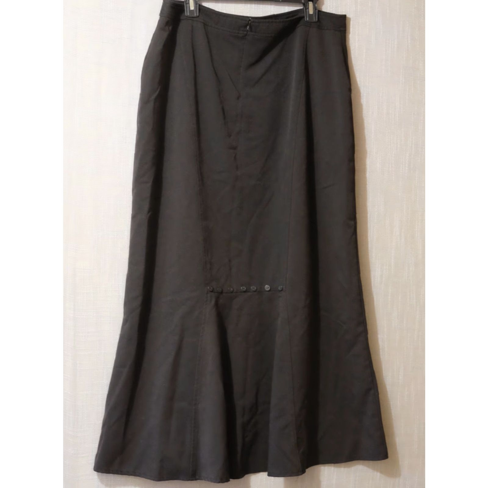 Vintage Tall Girl Maxi Skirt Long Black Flare Stretch Womens 18 Size 40" / US 18 - 4 Thumbnail