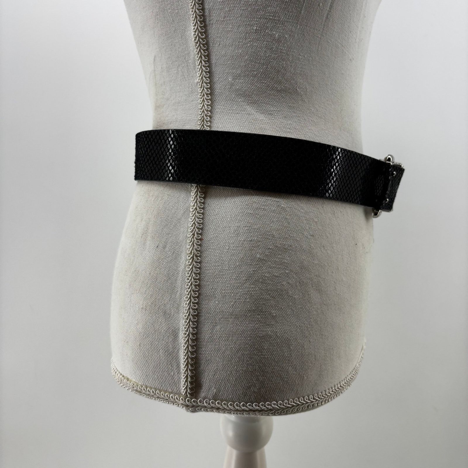 Michael Kors Michael Kors Women's Belt Small Black Python Embossed Size ONE SIZE - 11 Thumbnail
