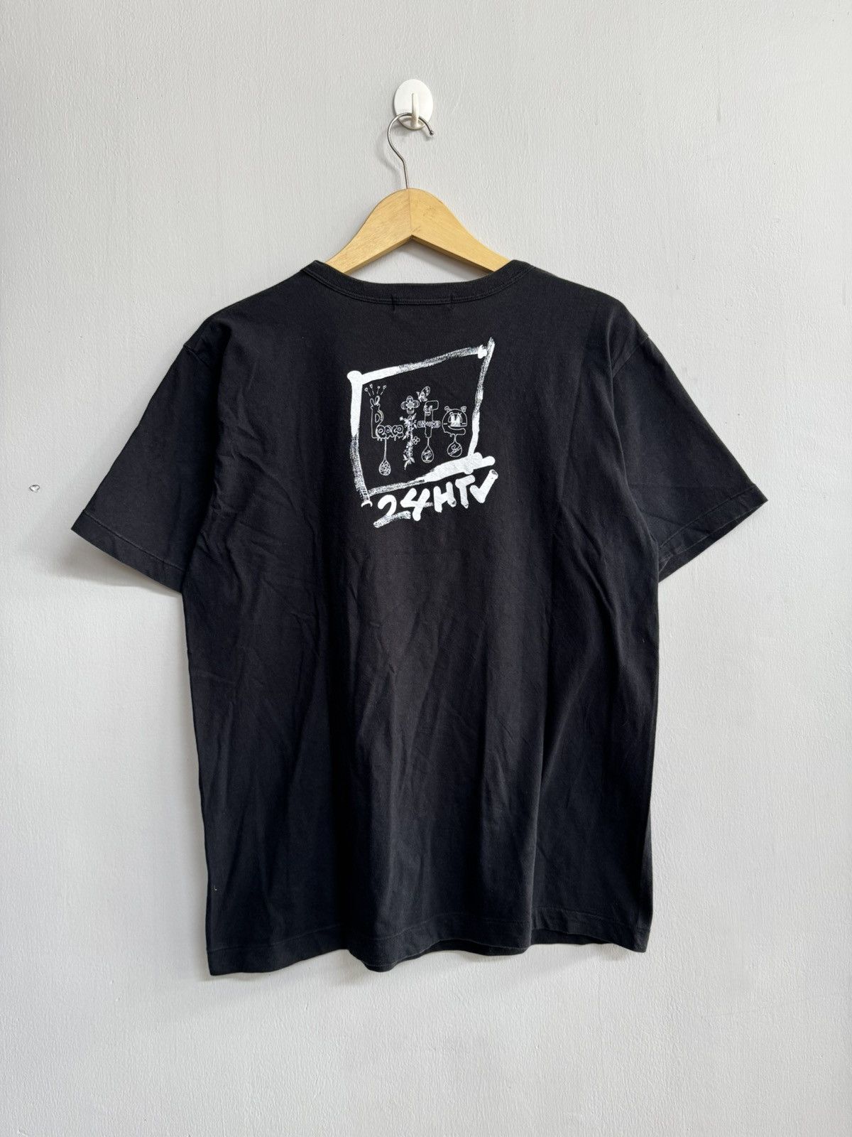 Japanese Brand VINTAGE 24 HOUR TELEVISION MOON EYE MOTIF BLACK T SHIRT Size US L / EU 52-54 / 3 - 3 Thumbnail