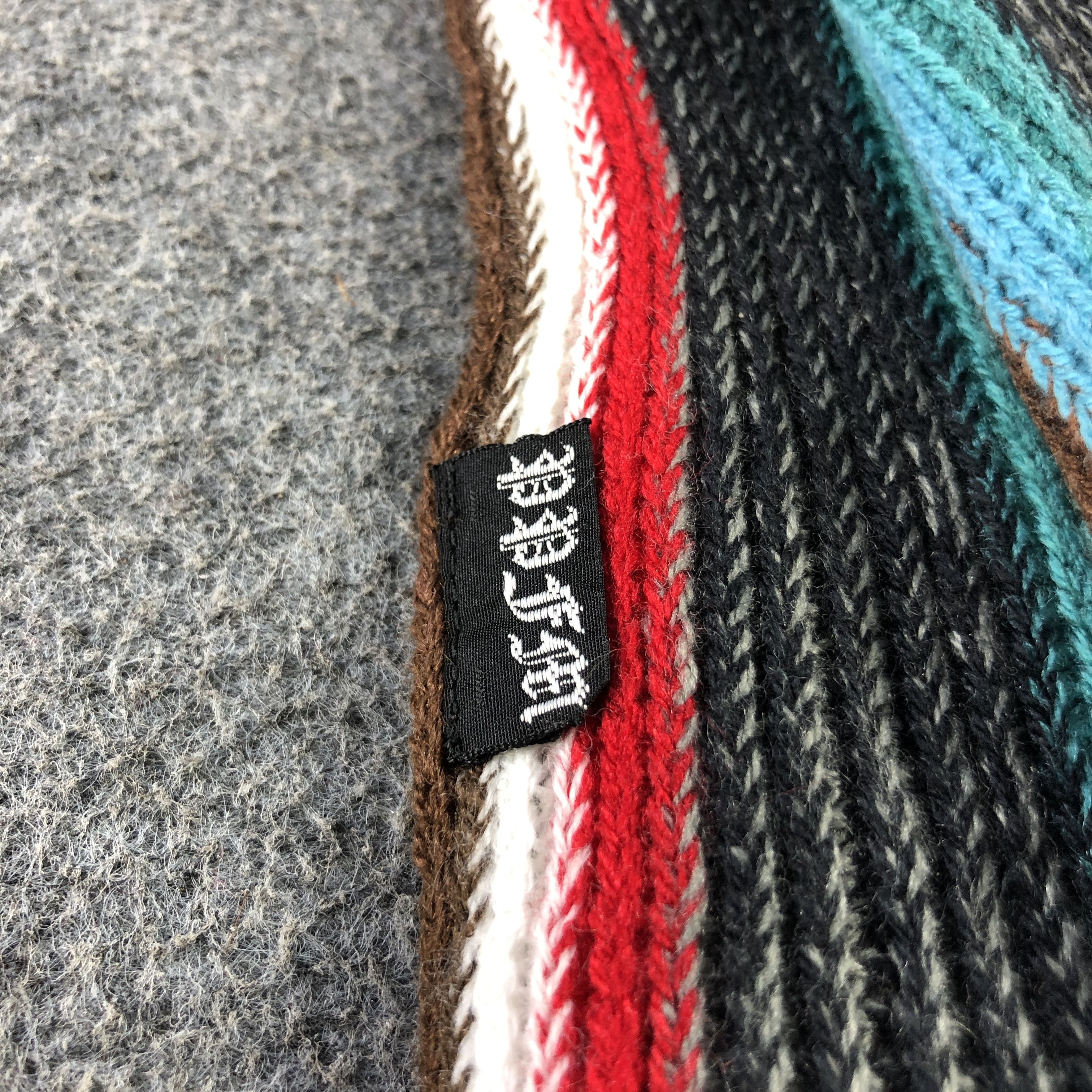 PPFM PPFM Double Sided Striped Knit Wool Scarf Muffler V2864 Size ONE SIZE - 4 Thumbnail