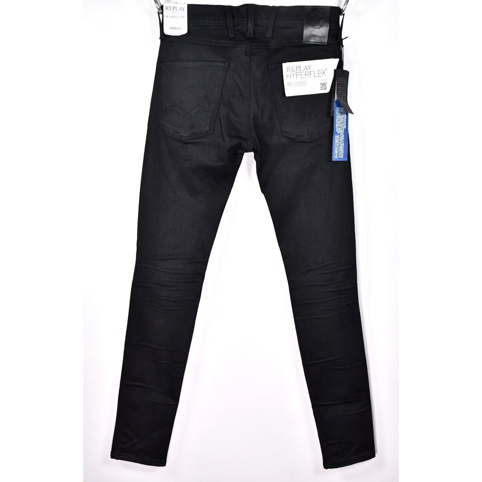Replay Replay Hyperflex Anbass Black Stretch Denim Skinny Jeans Men W28 L32 Slim Casual Modern Retail Size US 28 / EU 44 - 2 Thumbnail