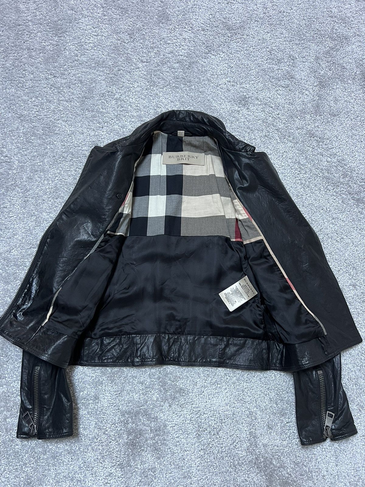 Burberry Burberry Brit Black Leather Biker Jacket Size 40 IT Size S / US 4 / IT 40 - 7 Thumbnail