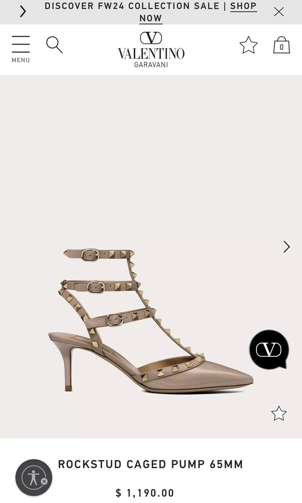 Valentino Valentino Rockstud Caged Heel 65mm Size US 8.5 / IT 38.5 - 14 Thumbnail