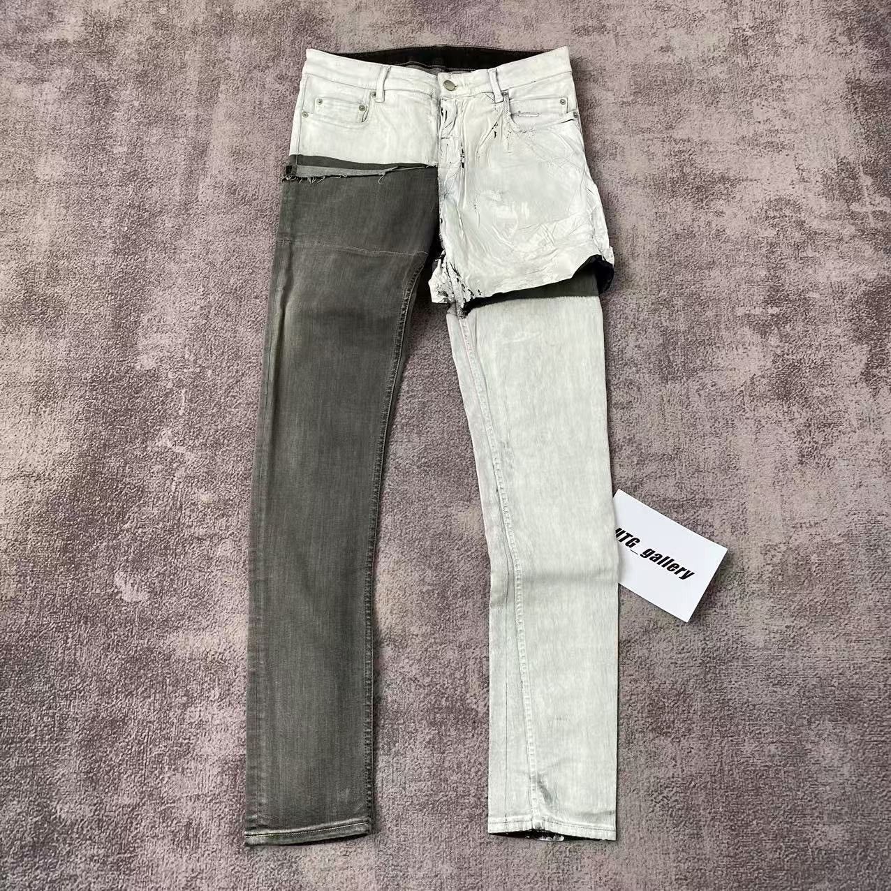 Rick Owens Rick Owens White Waxed Tyrone Cut Denim Jeans "SAMPLE" 20SS Size US 31 - 1 Thumbnail