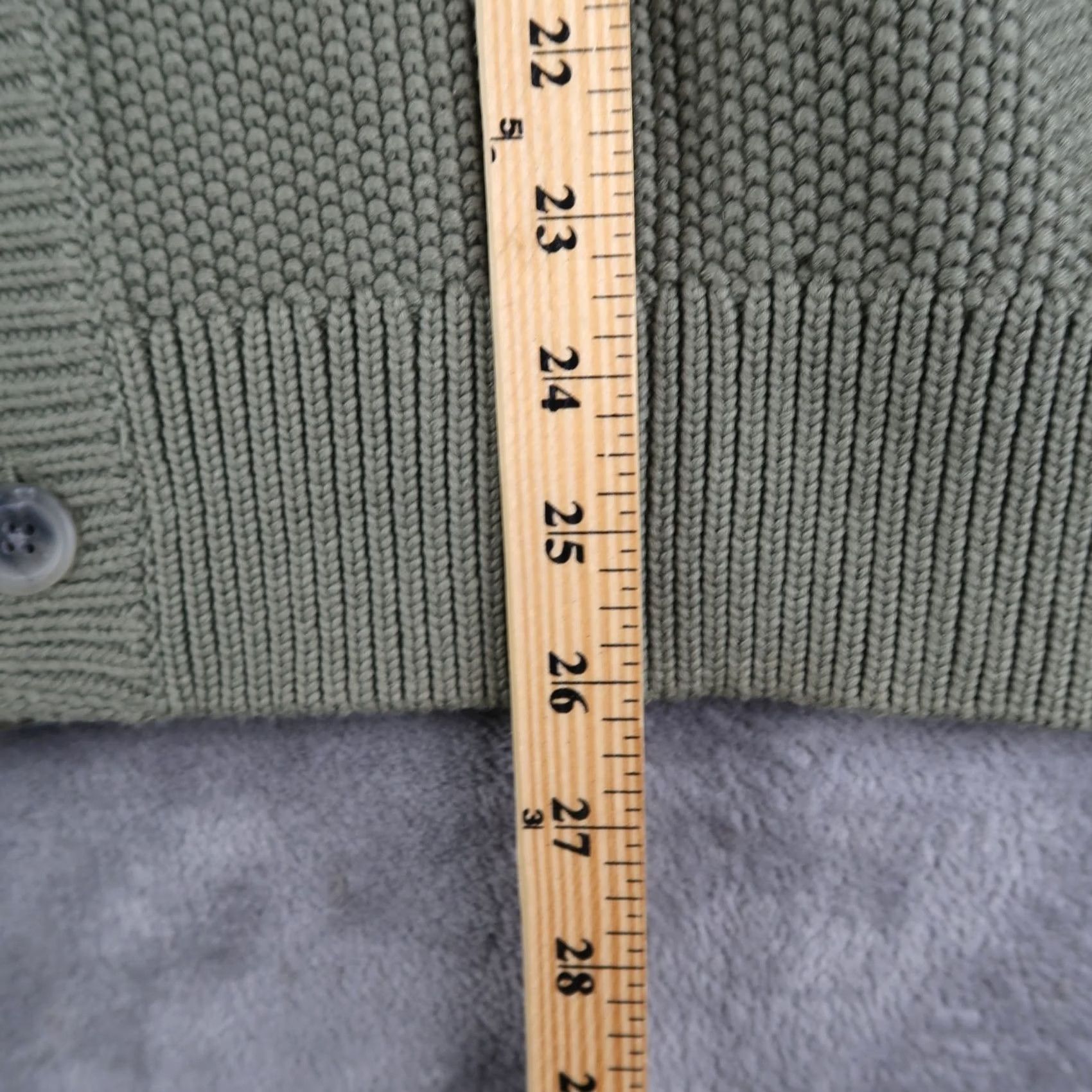 Olive AETHER Cardigan Sweater Shirt Mens L Olive Green Cotton Button Mock Neck Knit Size US L / EU 52-54 / 3 - 6 Thumbnail