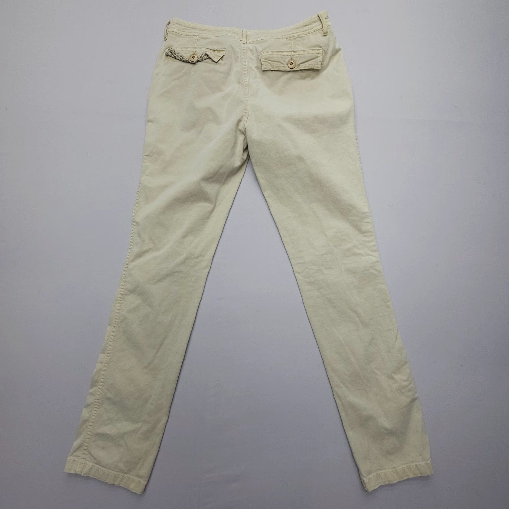 Gramicci Gramicci Slim Pants Womens 6 Light Yellow Cotton Hiking Outdoor Chino Slim Low Rise 30in Inseam Pockets Size 28" / US 6 / IT 42 - 2 Thumbnail