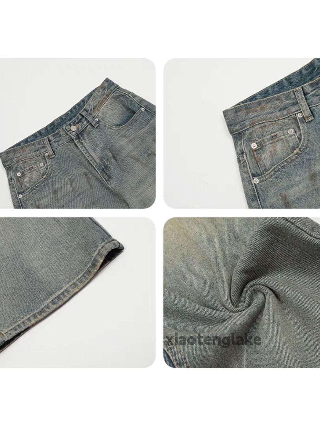 Jean × Vintage washed faded loose baggy ripped rusty damaged jeans Size US 28 / EU 44 - 8 Thumbnail
