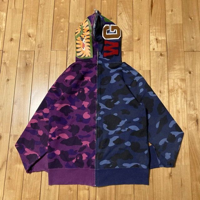 Bape BAPE Purple camo x Blue camo separate shark full zip hoodie Size US M / EU 48-50 / 2 - 3 Thumbnail