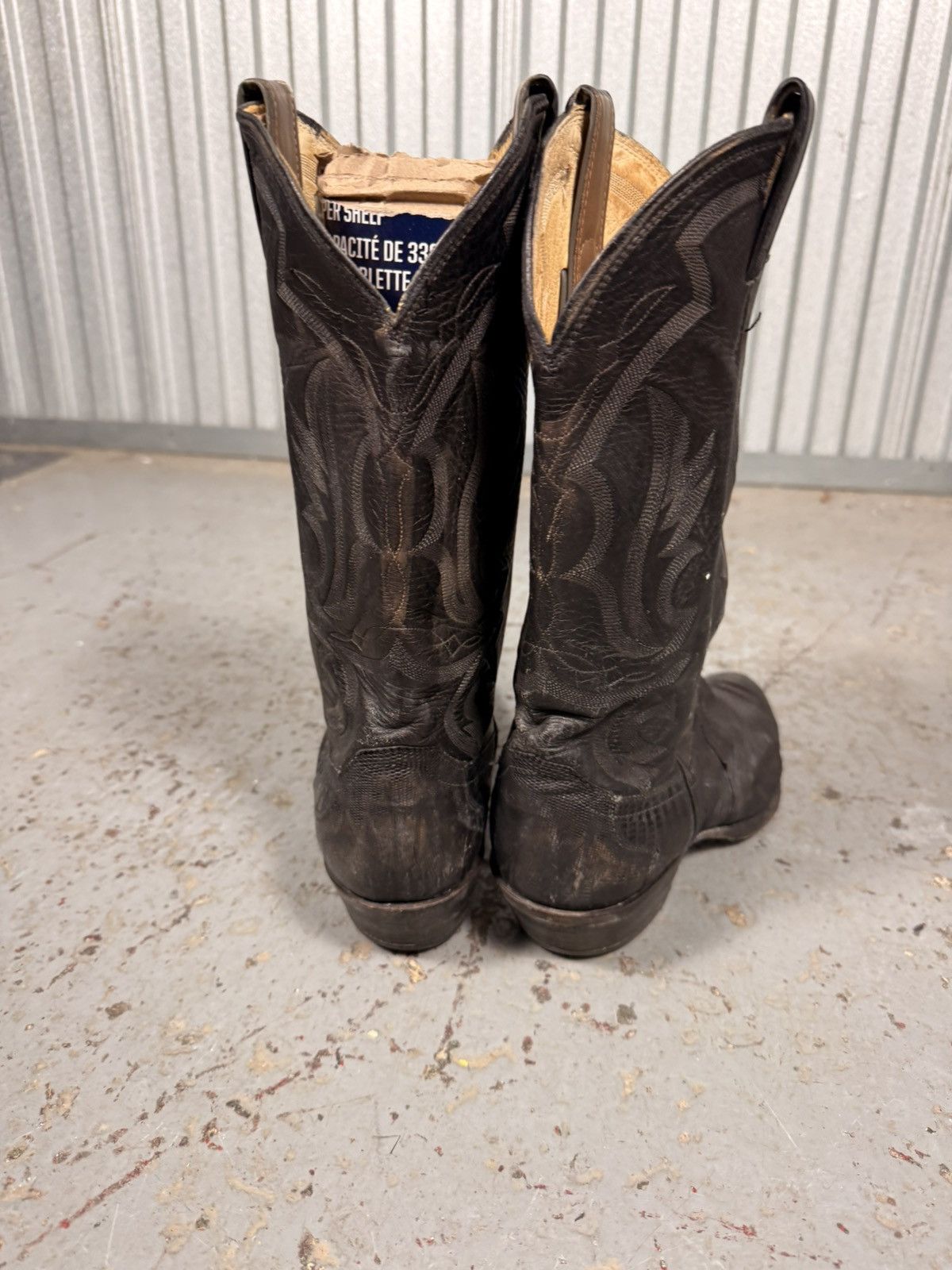 Justin Boots 80s Vintage Justin Black Teju Lizard Skin Usa Cowboy Boots Size US 9.5 / EU 42-43 - 5 Thumbnail