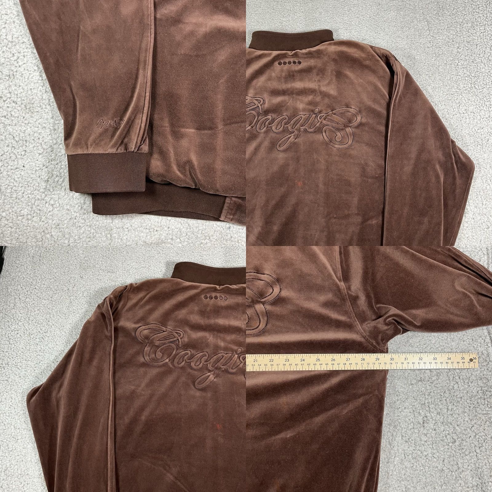 Coogi COOGI Jacket Mens 3XL Brown Full Zip Velour Logo Embroidered 90s Hip Hop Windbreaker Jacket Size US XXL / EU 58 / 5 - 10 Thumbnail