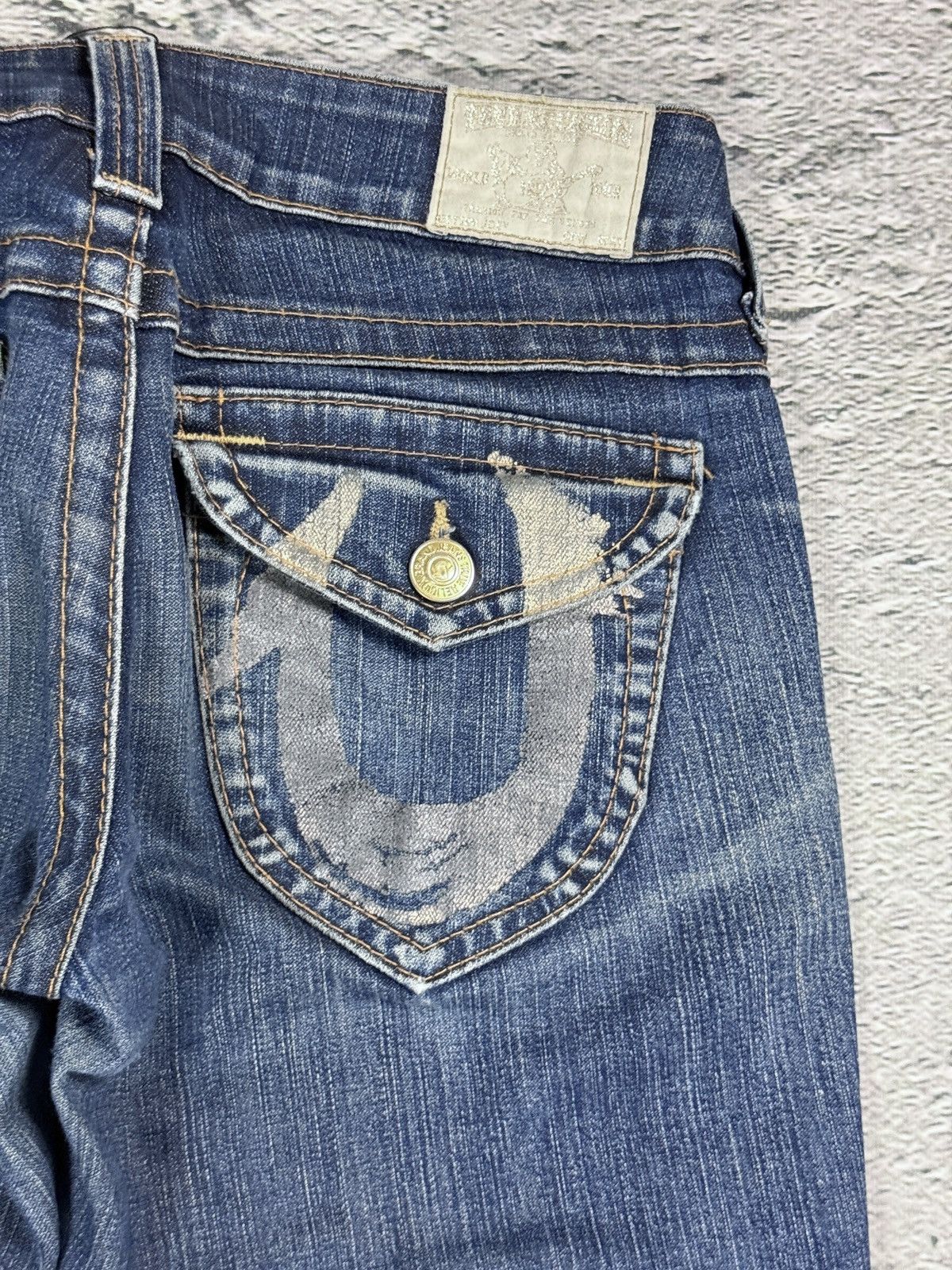 True Religion True Religion jeans Flared bootcut navy silver blue painted Size 27" / US 4 / IT 40 - 4 Thumbnail