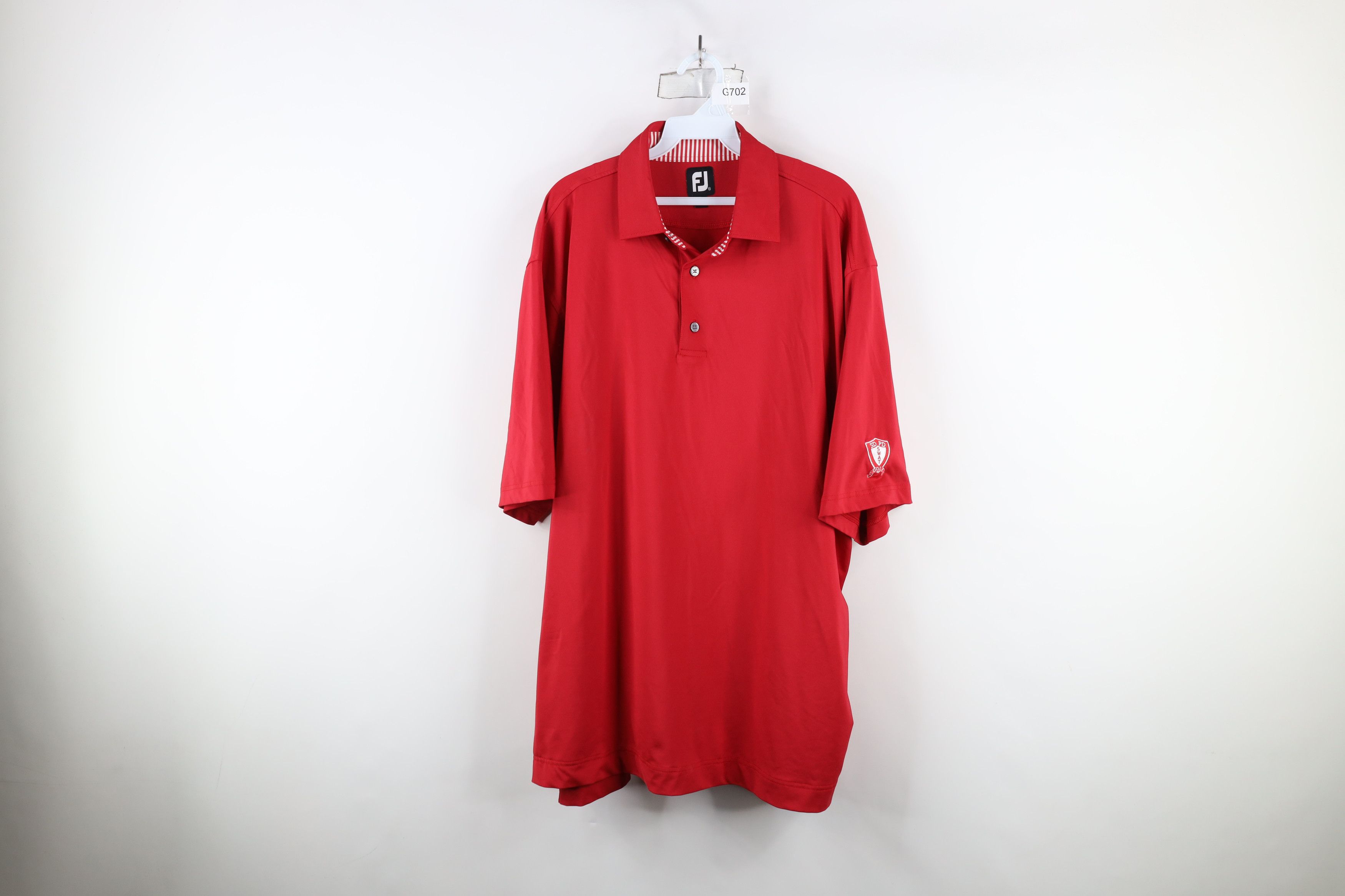 Footjoy × Vintage FootJoy Police Department Swat Golf Stretch Polo Shirt Red Size US XL / EU 56 / 4 - 1 Thumbnail