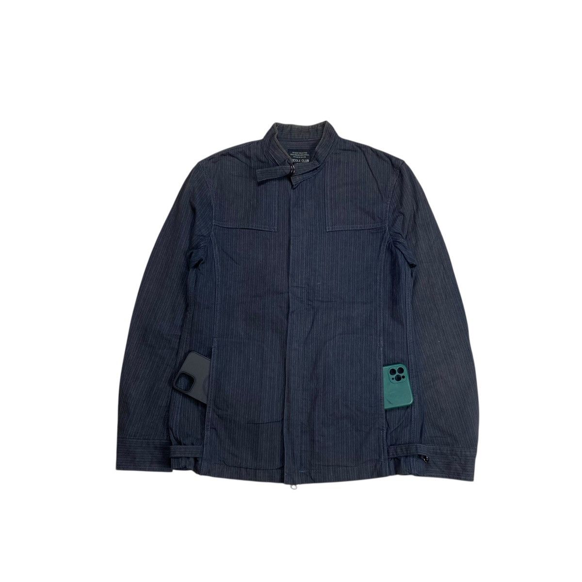 Nicole Club Nicole Club For Men Bikers Denim Stripe Two-Way Jacket Size US M / EU 48-50 / 2 - 2 Thumbnail