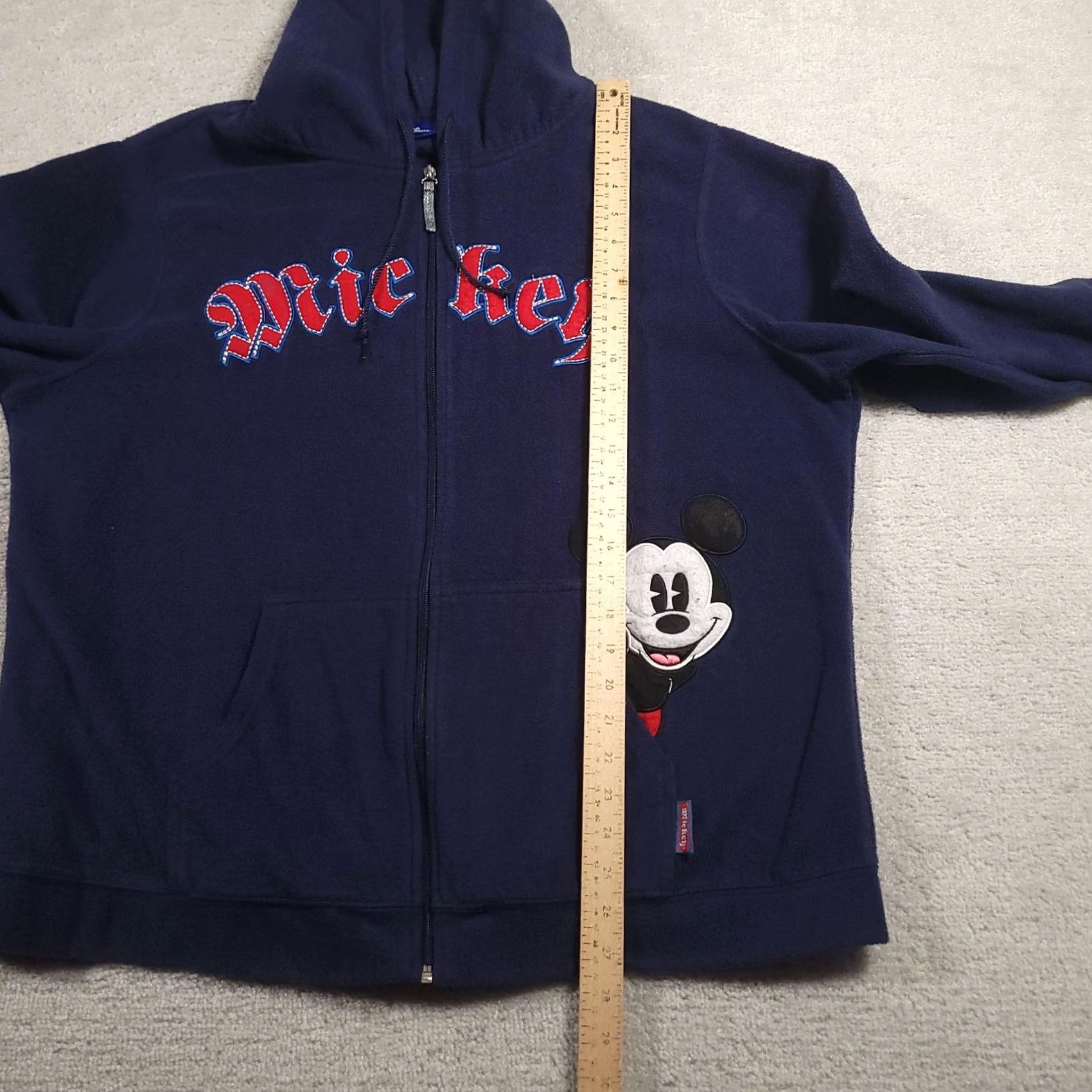 Disney VINTAGE Disney Mickey Mouse Hoodie Womens 2X Navy Full Zip Embroidered Graphic Fleece Pocket Hoodie Mens Womens Size XXL / US 16-18 / IT 52-54 - 5 Thumbnail