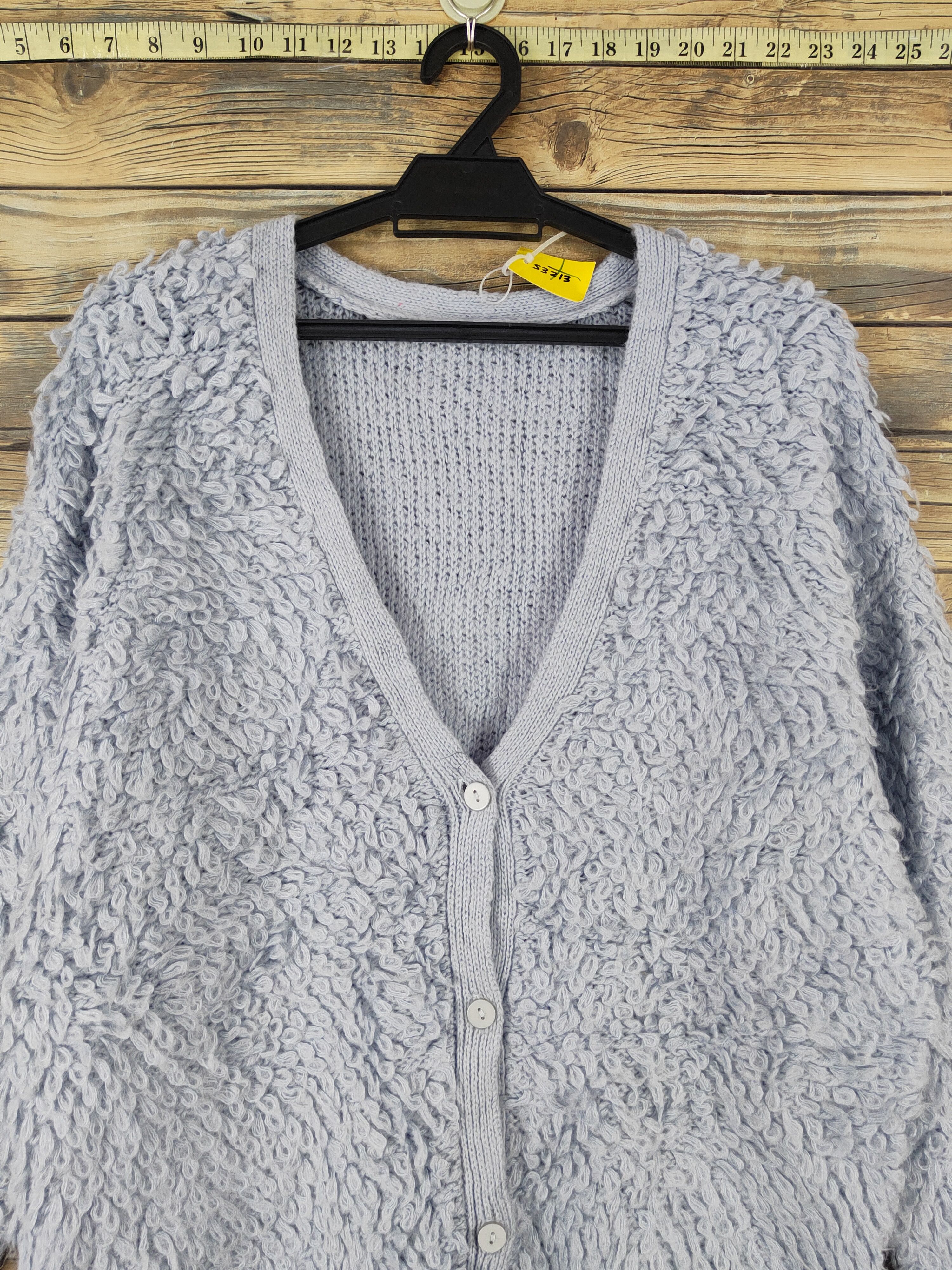 Japanese Brand Vis Blue Shag Shaggy Fur Mohair Knitwear Cardigan #W2034 Size US L / EU 52-54 / 3 - 2 Thumbnail