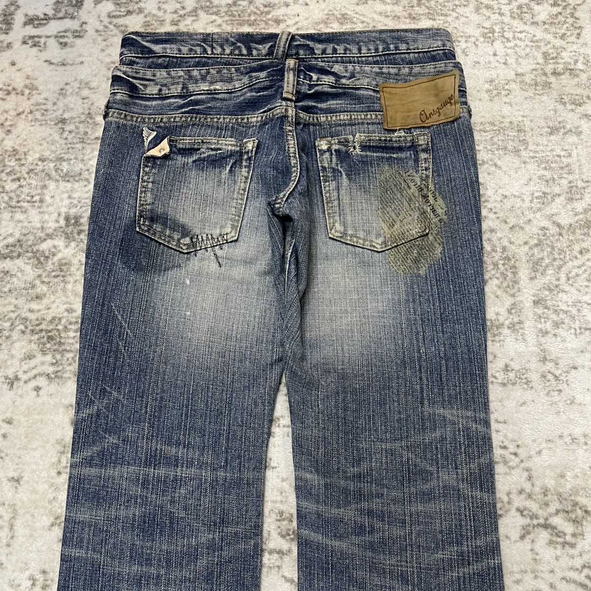Japanese Brand 2000s Antgauge Japan Double Waist Newspaper Boro Jeans Size US 29 - 9 Thumbnail