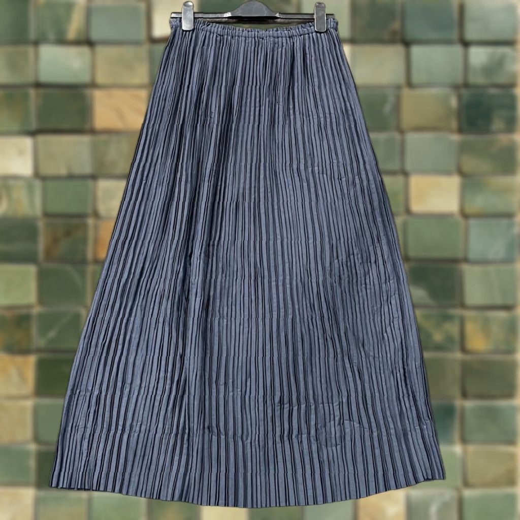 BANANA REPUBLIC FACTORY Skirt Women M Pleated Maxi Navy Blue Casual