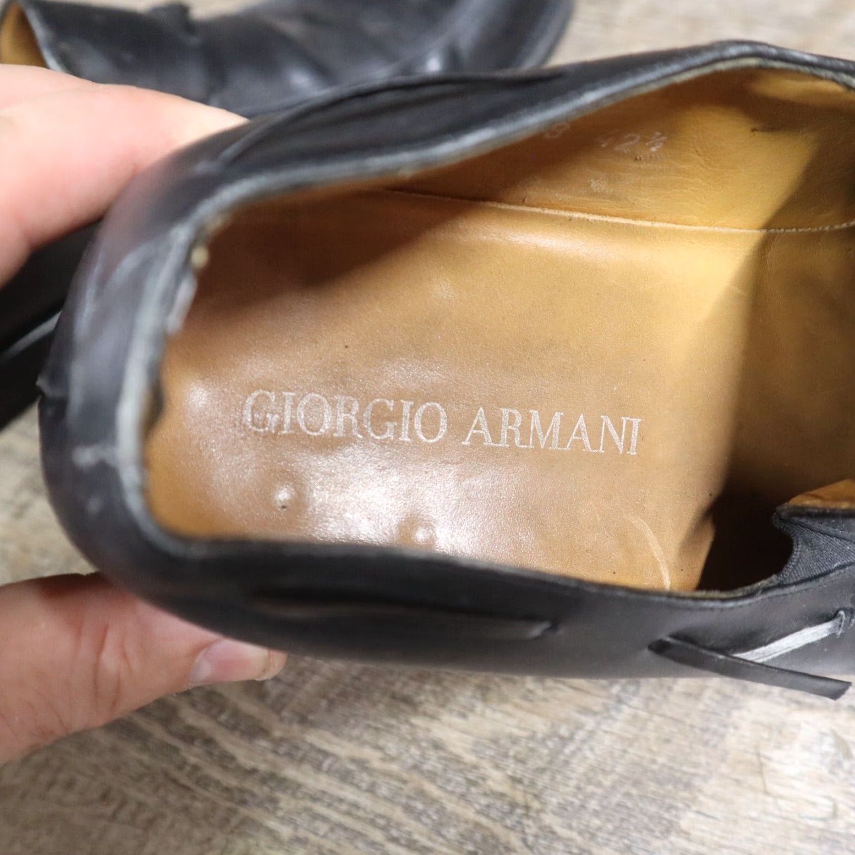 Giorgio Armani Giorgio Armani Black Label Slip-On Leather Loafers Men US 8.5 Black Dress Shoes Size US 8 / EU 41 - 7 Thumbnail