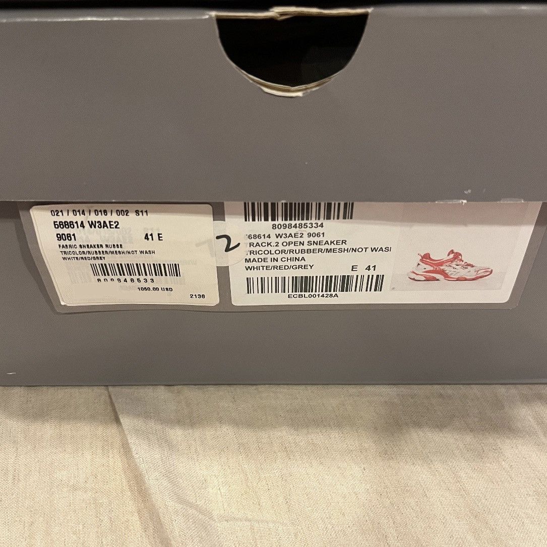 Balenciaga $1200 Balenciaga Track.2 Runners Sneaker, White Red Grey Size US 8 / EU 41 - 14 Thumbnail