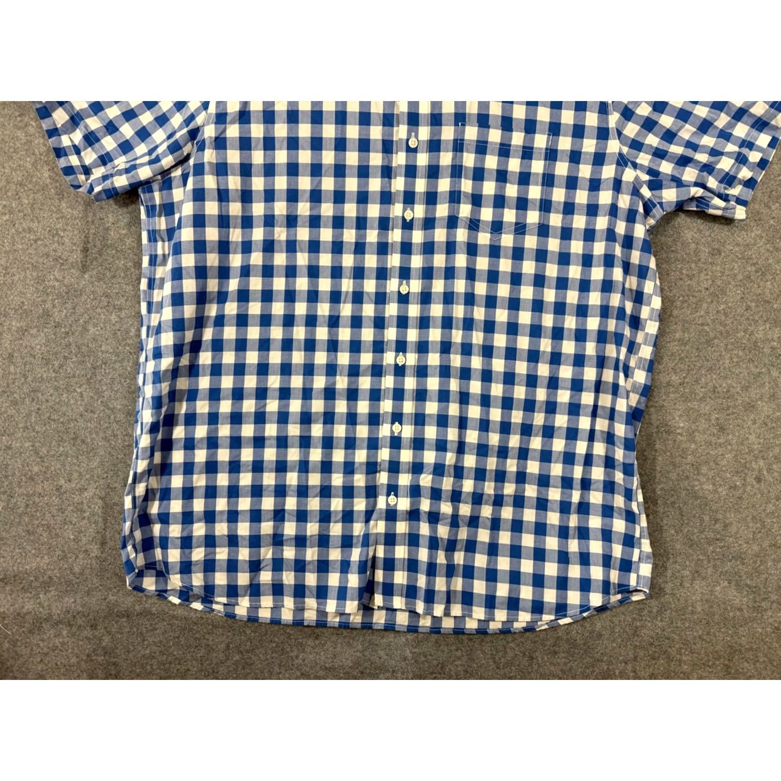 Vintage L.L.Bean Shirt Mens XLT Blue White Checked Traditional Fit Short Sleeve Outdoor Button-Up Shirt Size US XL / EU 56 / 4 - 4 Thumbnail