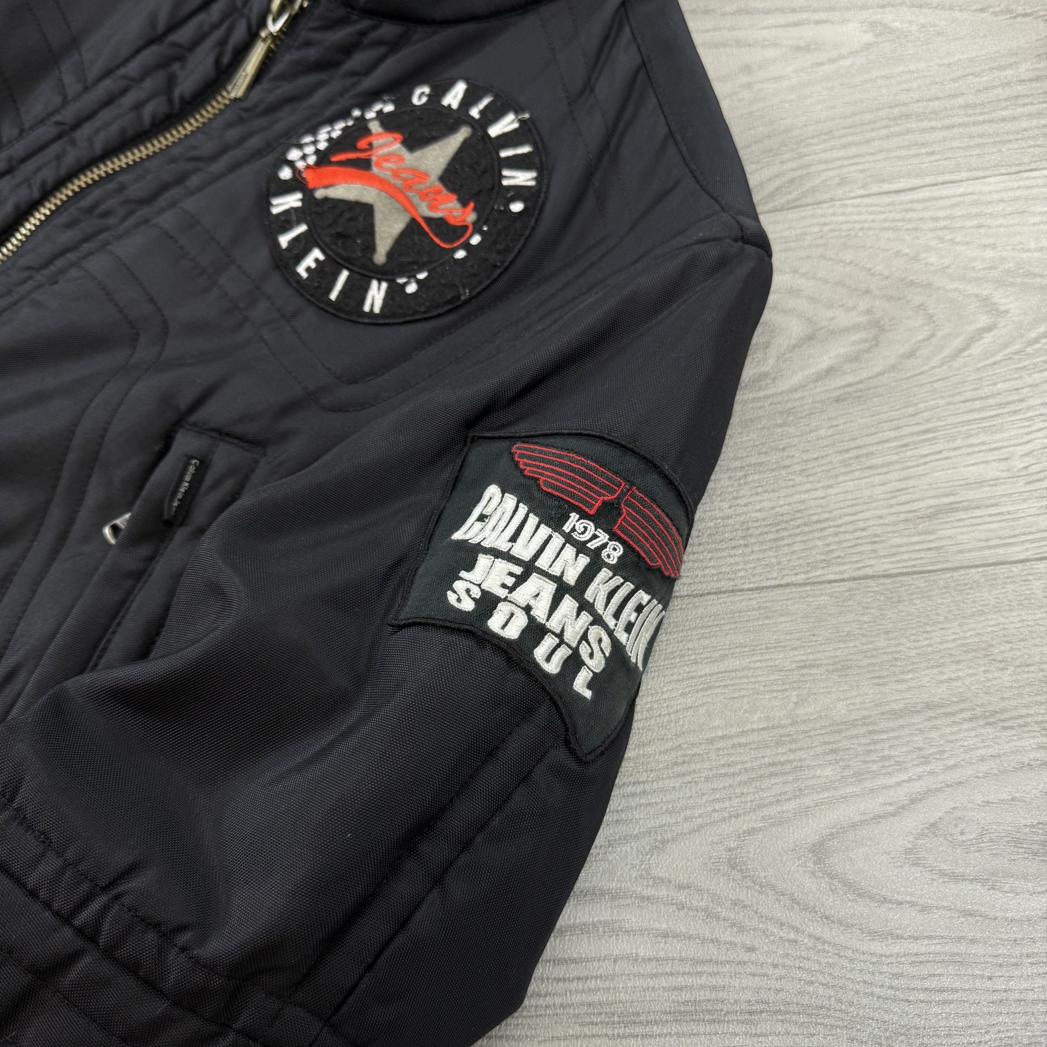Calvin Klein Vintage Calvin Klein Jeans 90s Black Biker Bomber Jacket Size S / US 4 / IT 40 - 6 Thumbnail
