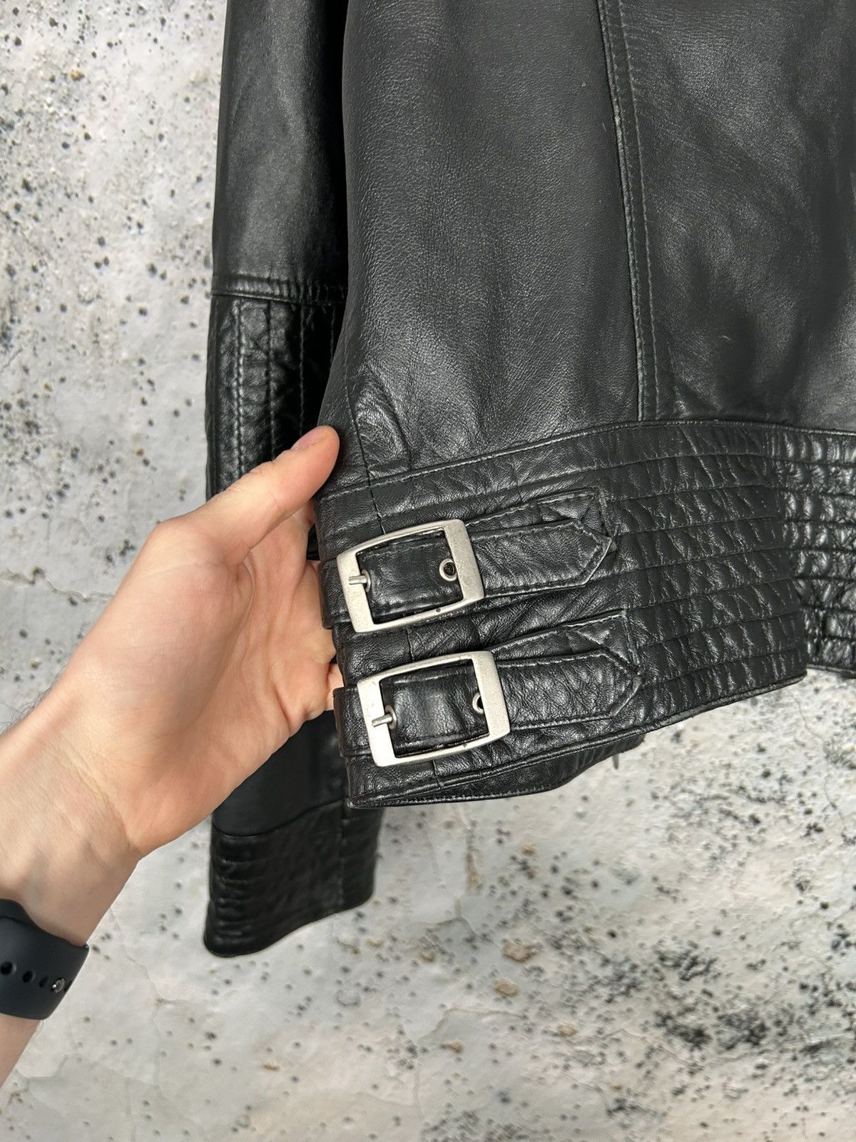Genuine Leather Vintage Black Biker Genuine Leather Jacket Ramones Grunge Size XL / US 12-14 / IT 48-50 - 8 Thumbnail