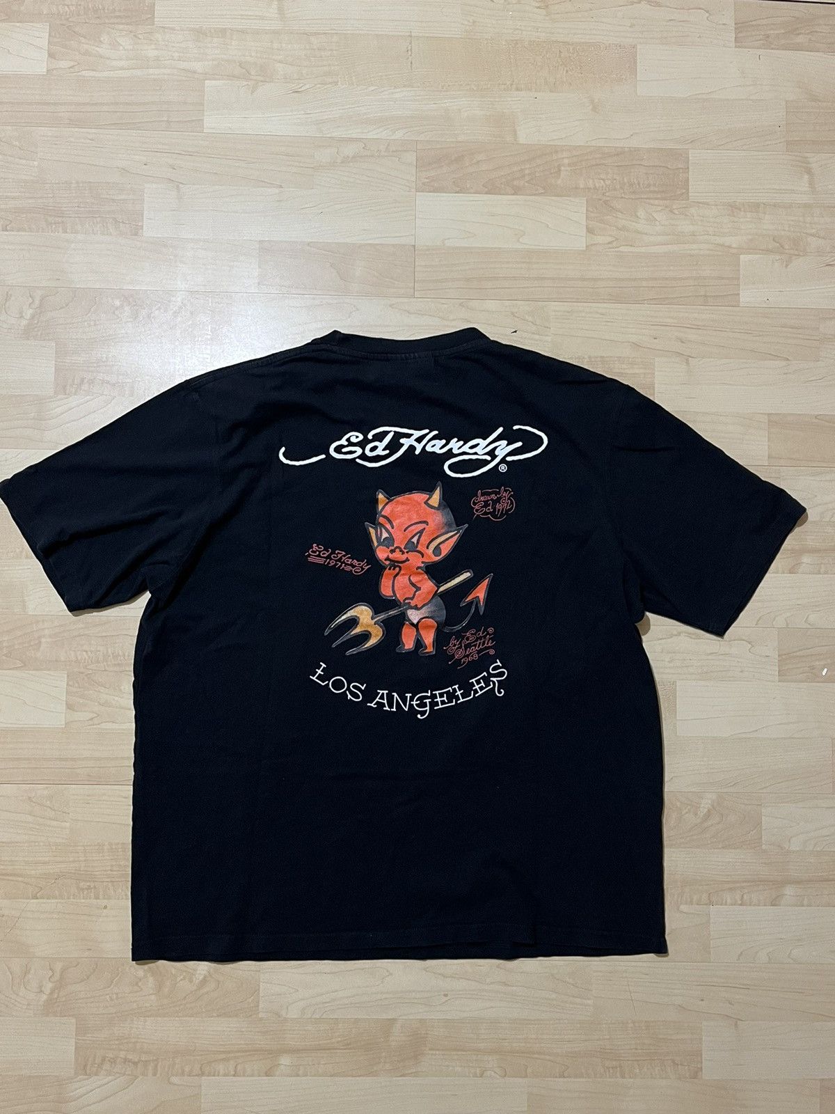 Ed Hardy × Japanese Brand × Vintage Ed Hardy Vintage Los Angeles Devil Graphic T-Shirt (3L) Size US XL / EU 56 / 4 - 4 Thumbnail