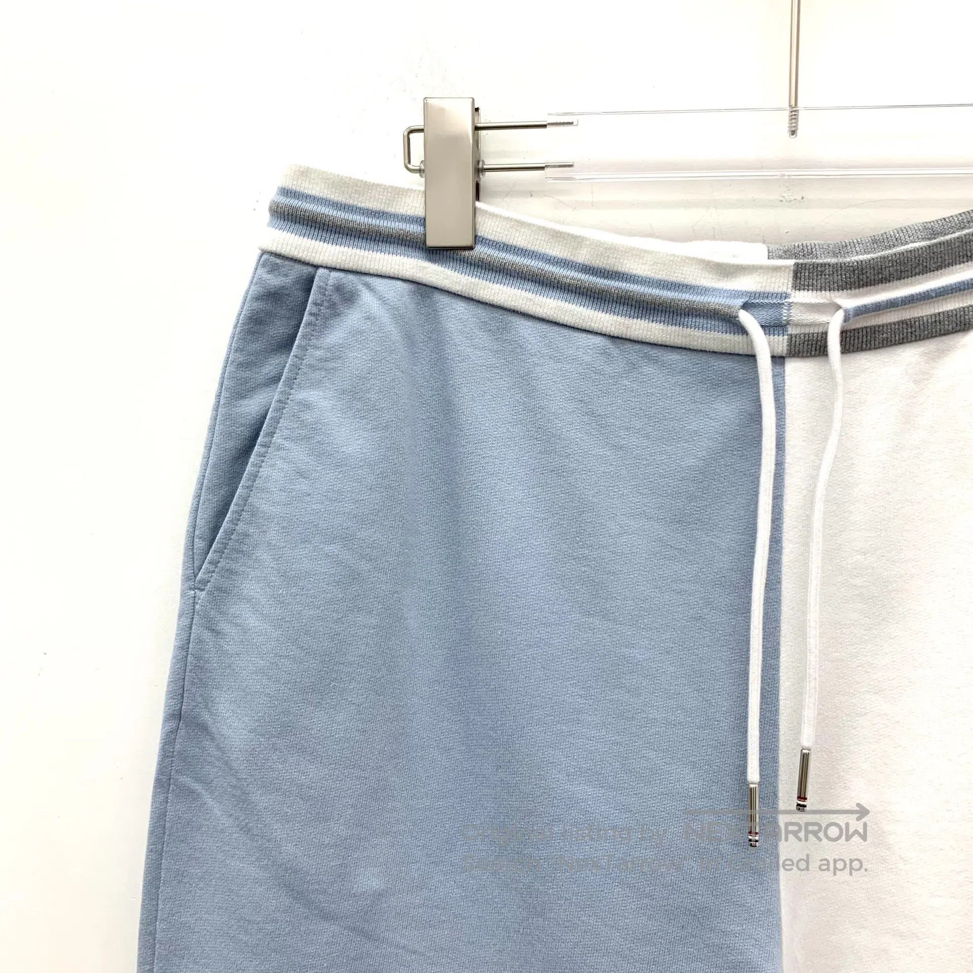 Thom Browne Thom Browne size L Blue and White Color Block Cotton Draws Size US 27 - 3 Thumbnail