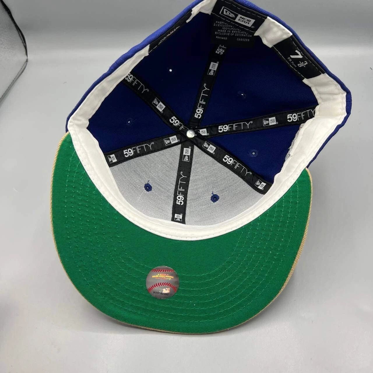New Era Los Angeles LA Dodgers Hat Men 7 3/8 Blue Brown MLB Fitted Size ONE SIZE - 2 Thumbnail
