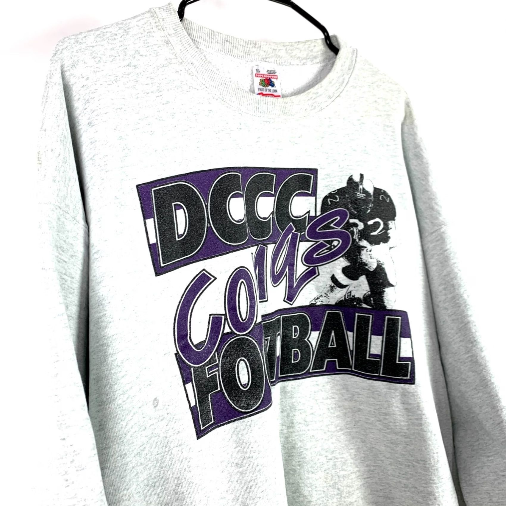 Fruit Of The Loom VINTAGE DCCC Conqs Football Gray Crew Sweatshirt 2XL Unisex Adults Nike? Size US XXL / EU 58 / 5 - 2 Thumbnail