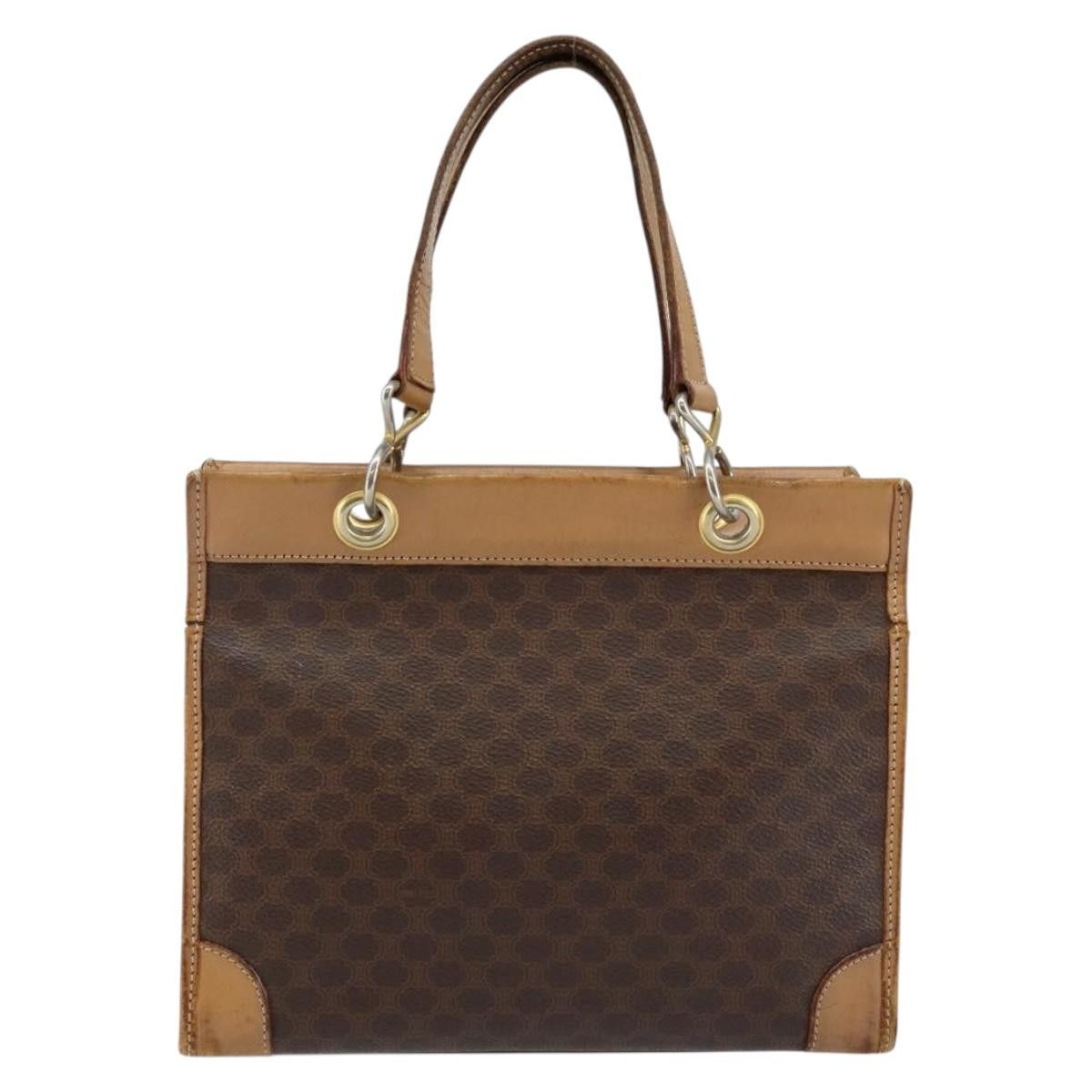 Celine CELINE Macadam Canvas Hand Bag Brown Gold Size ONE SIZE - 2 Thumbnail