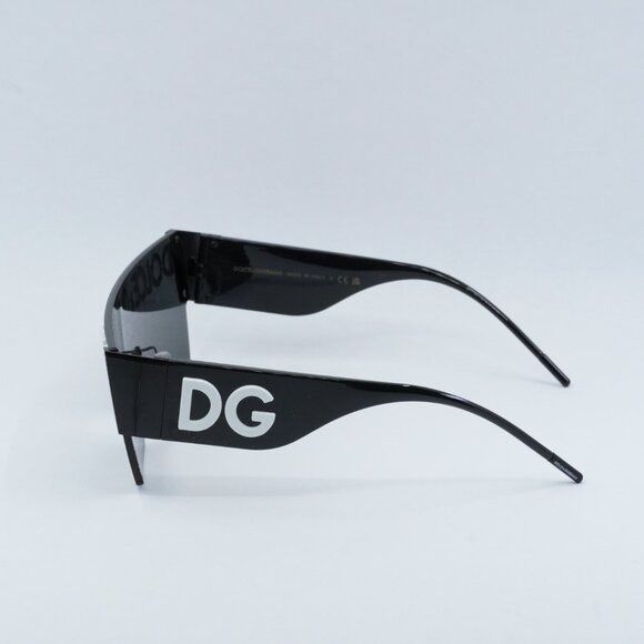 Dolce & Gabbana Dolce & Gabbana DG2233 01/87 Sunglasses Black Shield Frame Size ONE SIZE - 11 Thumbnail