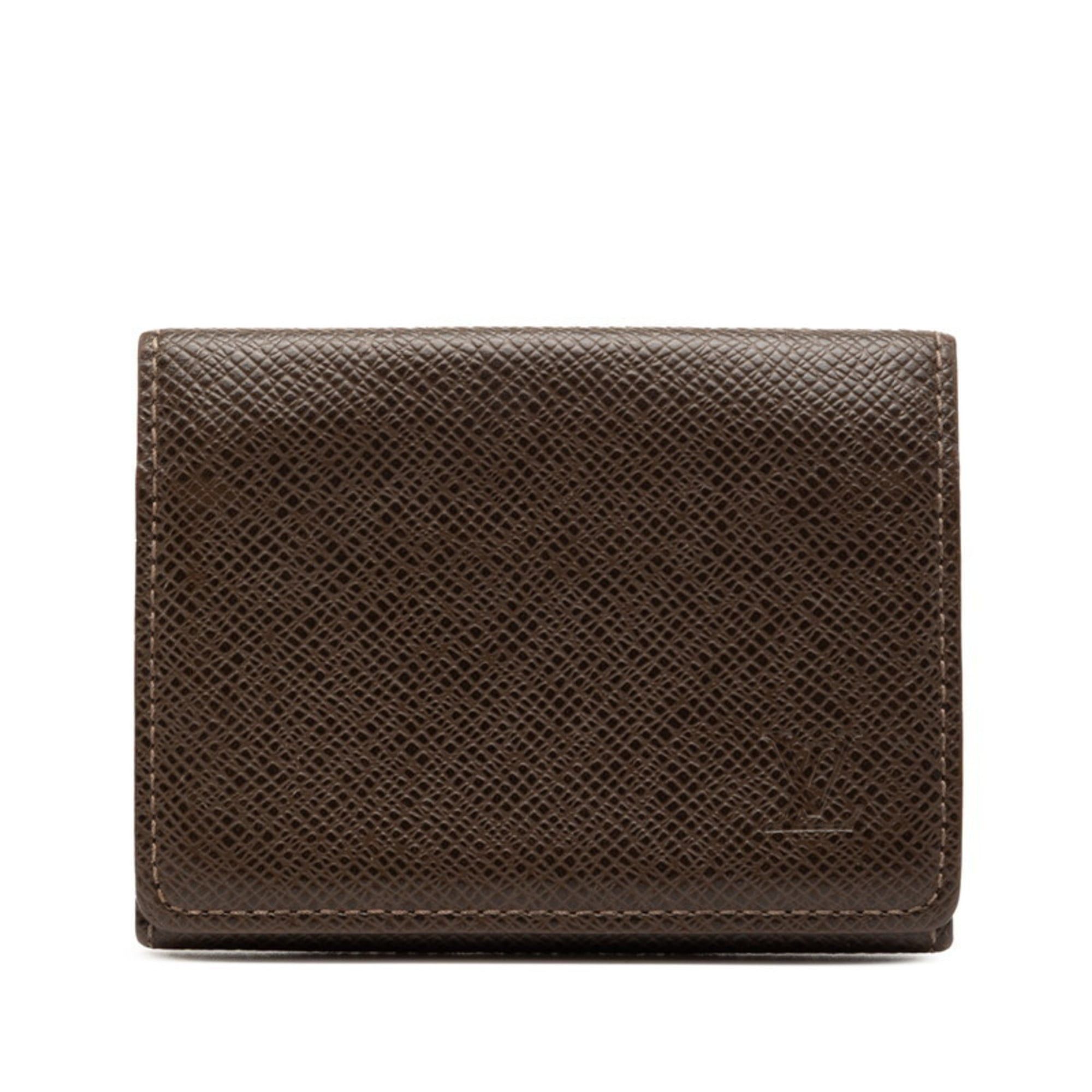 Louis Vuitton Louis Vuitton Taiga Envelope Cult de Visite Business Card Case M30928 Grizzly Dark Brown Leather Women's LOUIS VUITTON Size ONE SIZE - 1 Thumbnail