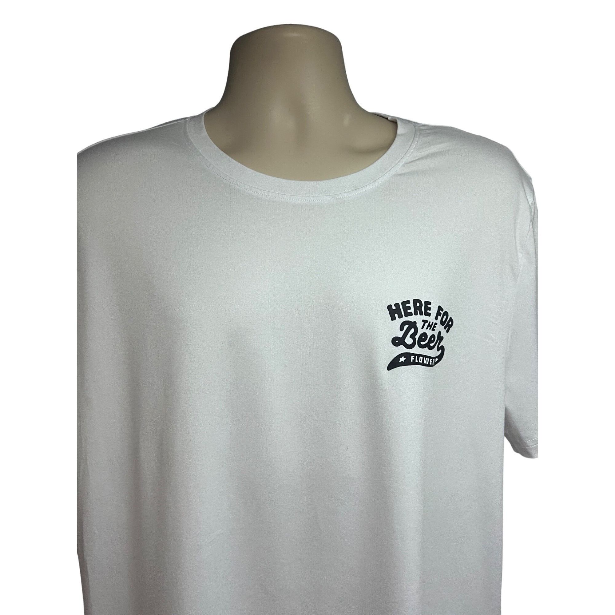 Other Mens White Double Graphic Novelty Funny T-Shirt XL Stretch R Size US XL / EU 56 / 4 - 5 Thumbnail