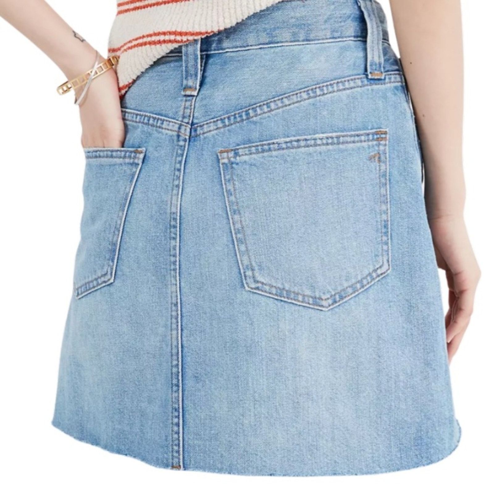 Madewell Madewell Rigid Denim A-Line Mini Skirt in Lovell Size 27 Size 27" / US 4 / IT 40 - 2 Thumbnail