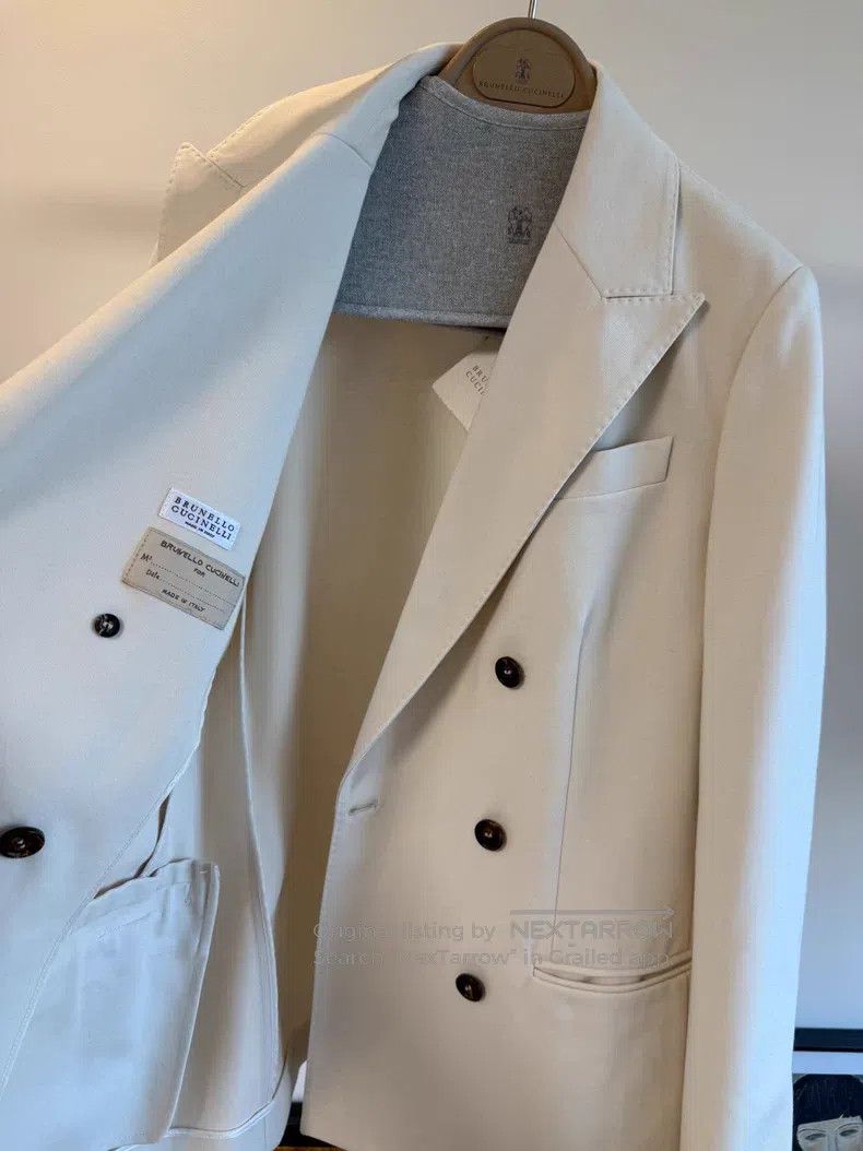 Brunello Cucinelli Brunello Cucinelli Double Breasted Suit Size S / US 4 / IT 40 - 5 Thumbnail