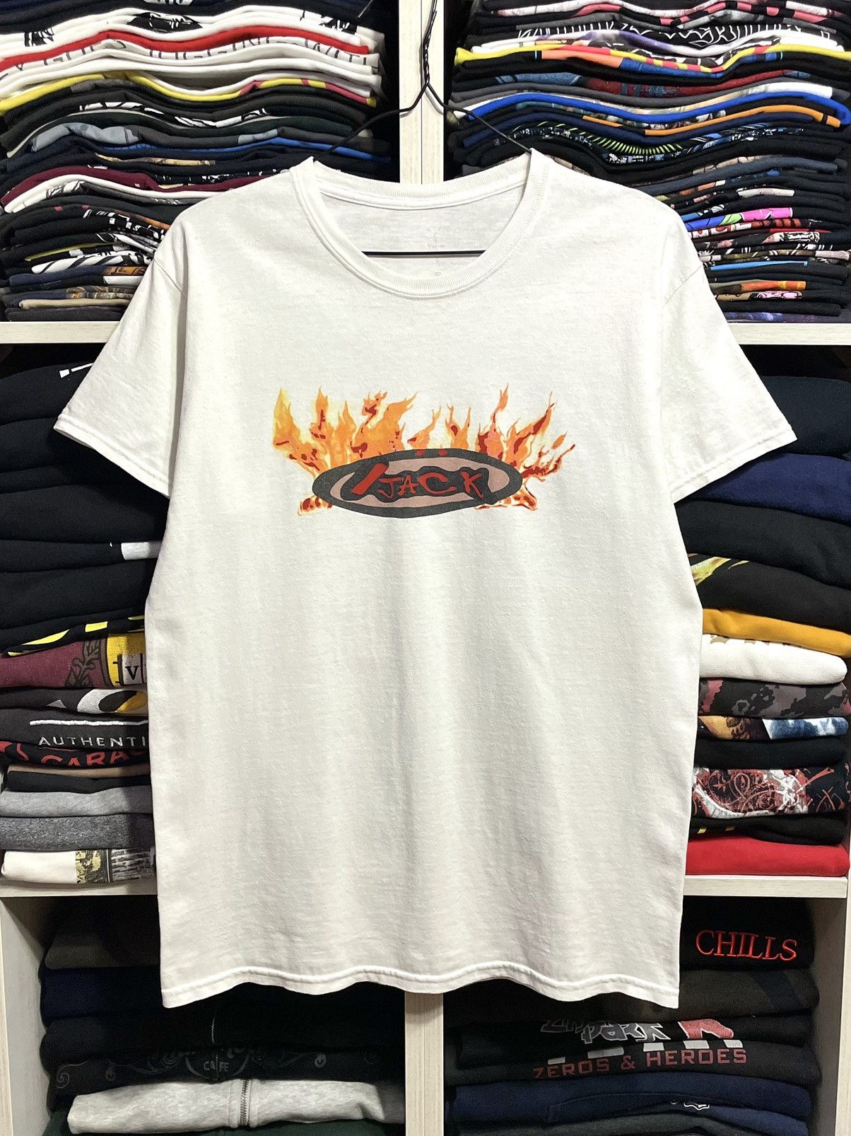 Travis Scott Travis Scott Cactus Jack Flame Logo T-Shirt Size S White Size US S / EU 44-46 / 1 - 9 Thumbnail