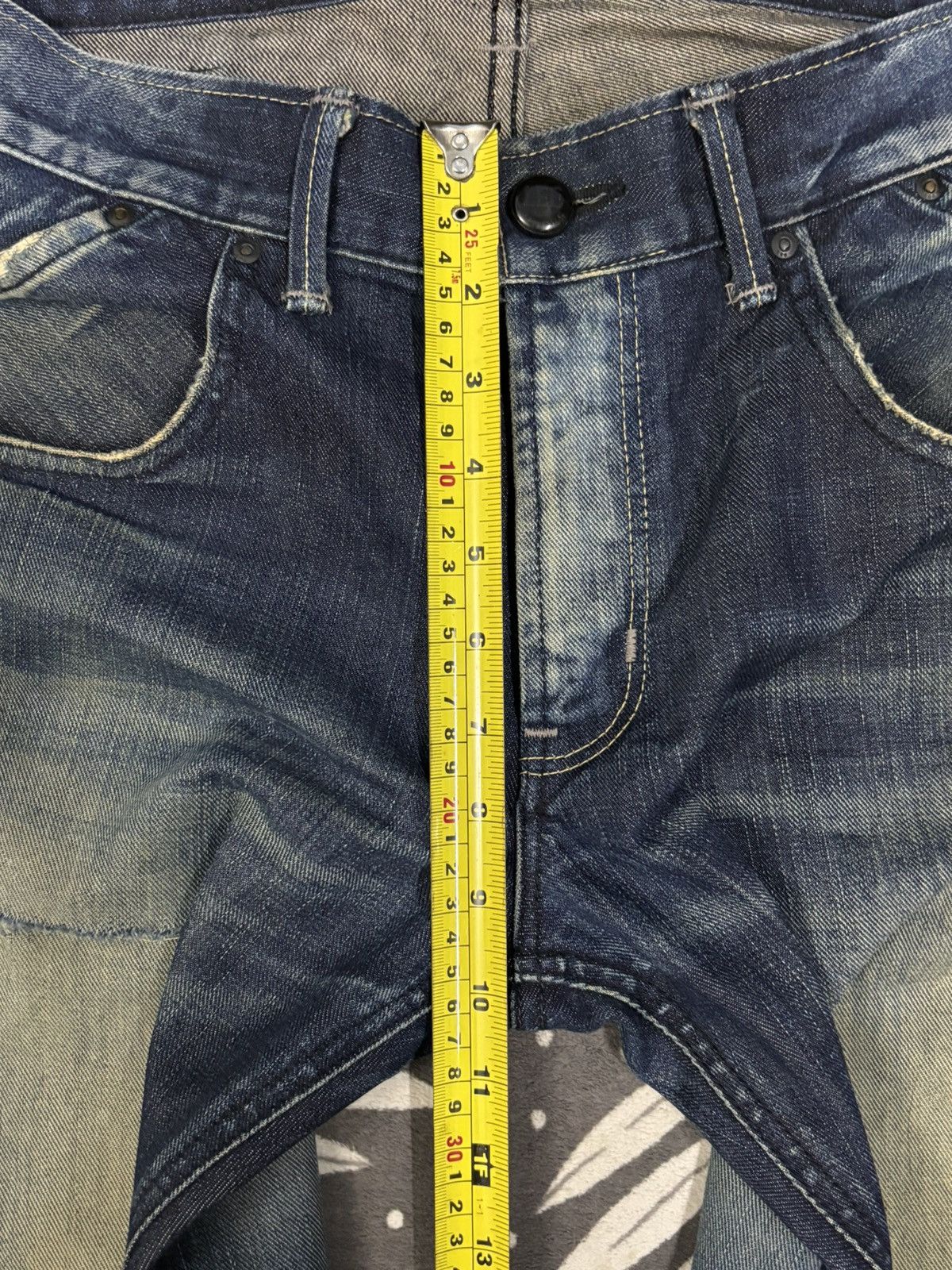 Lee × Number (N)ine Lee Black Riders Mud Wash Slim Straight Distressed Jeans Size US 34 / EU 50 - 16 Thumbnail