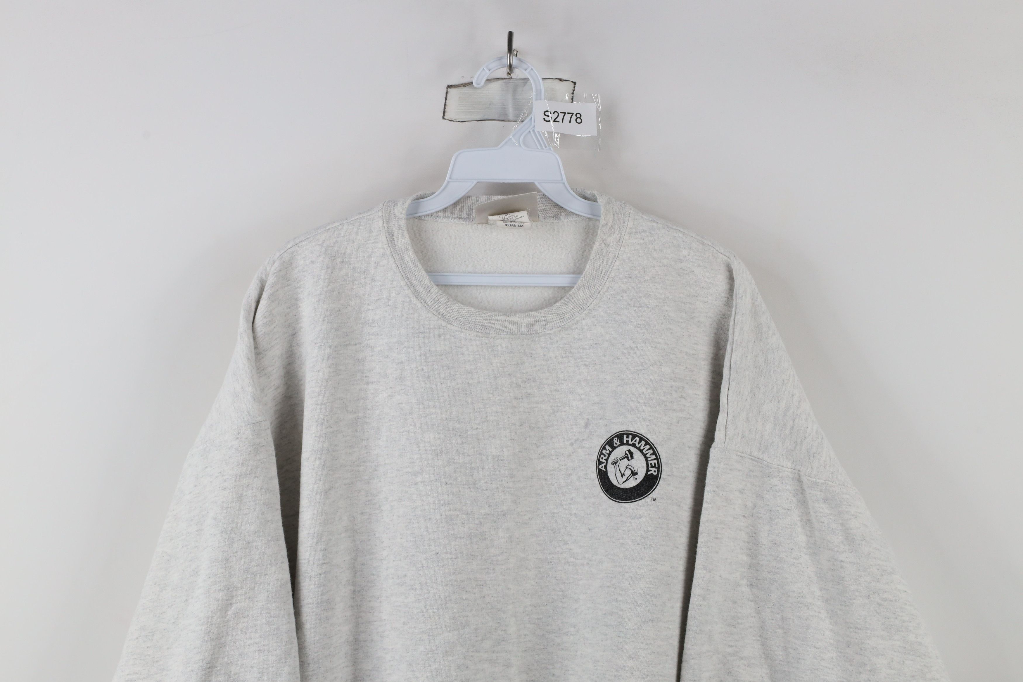 Vintage Vintage 90s Streetwear Arm & Hammer Crewneck Sweatshirt Gray Size US XL / EU 56 / 4 - 2 Thumbnail