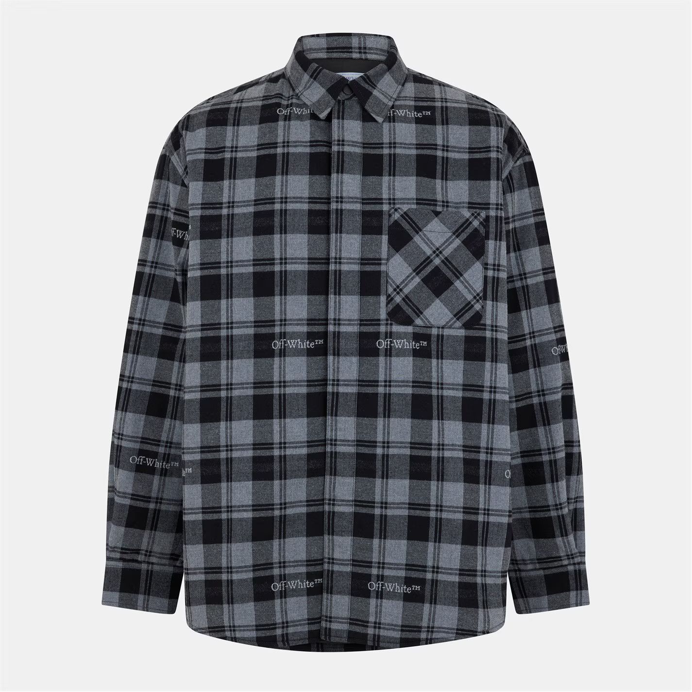 Off-White o1g2r1mq0326 Oversized Overshirt in Multicolor Size US L / EU 52-54 / 3 - 1 Thumbnail
