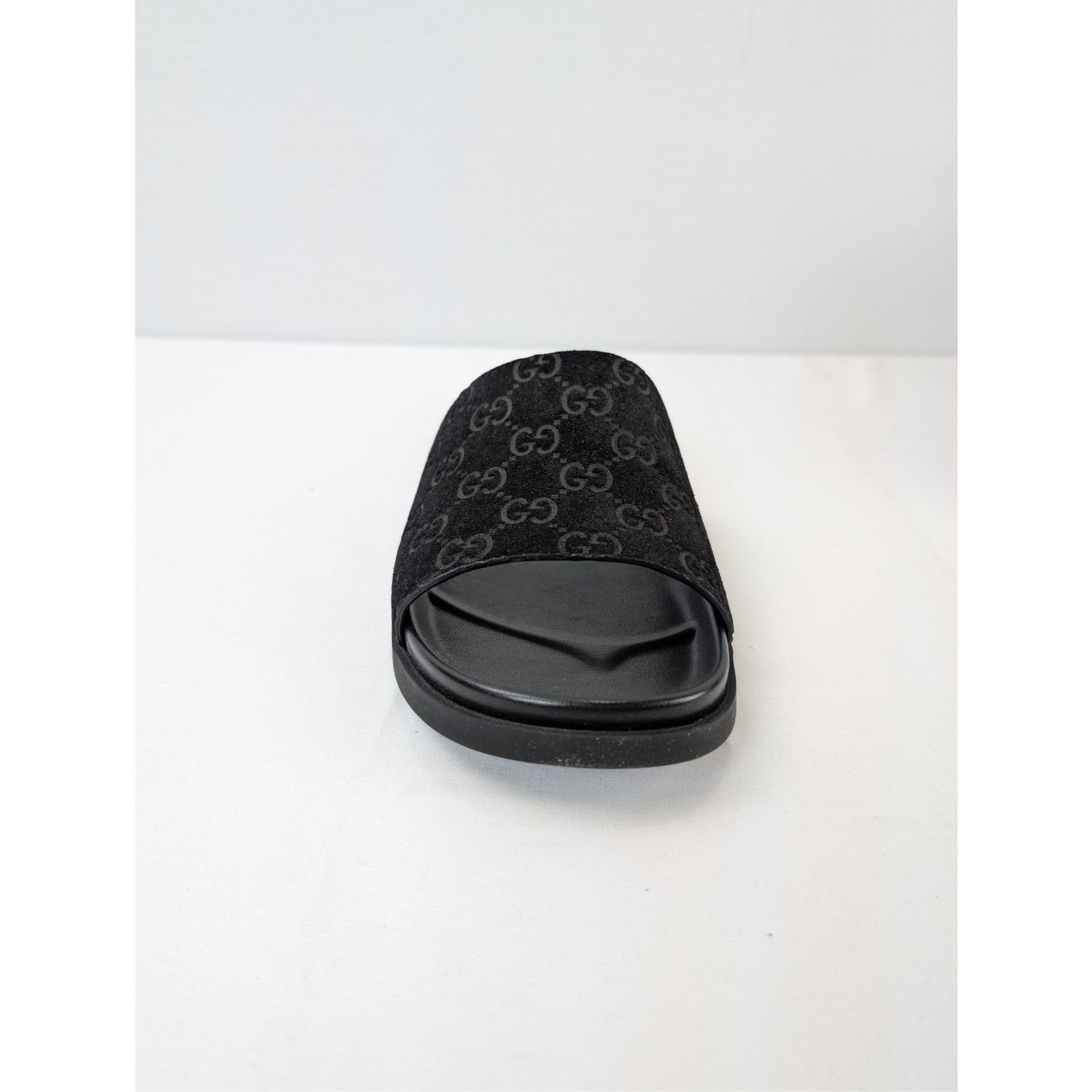Gucci o1rshd1 Luxury Suede GG logo Slipper Slide Slider in Black Size US 7.5 / EU 40-41 - 12 Thumbnail