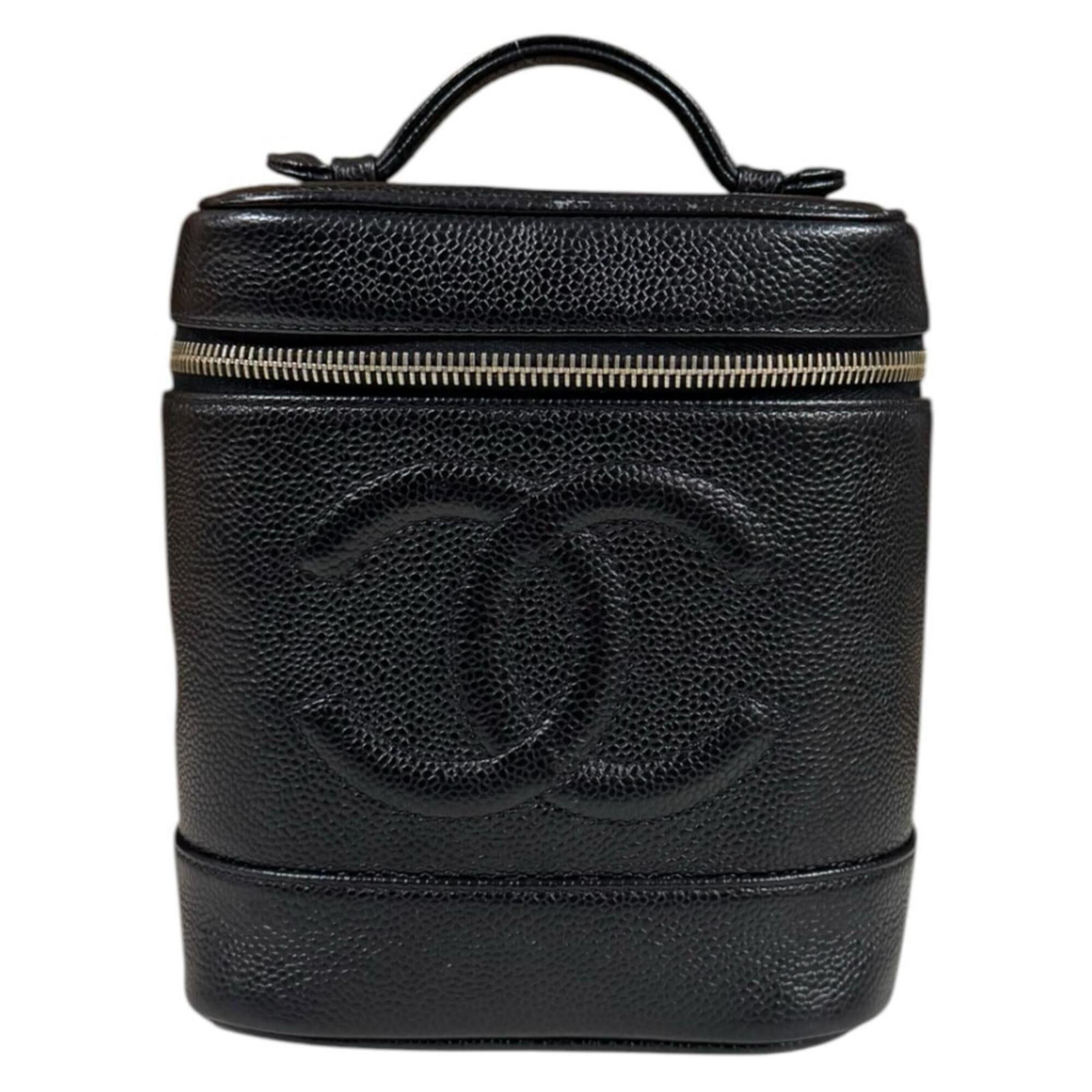Chanel Chanel Vertical Vanity Case with Coco Mark Handbag, Caviar Skin, A01998, Black, Women's CHANEL Size ONE SIZE - 1 Thumbnail