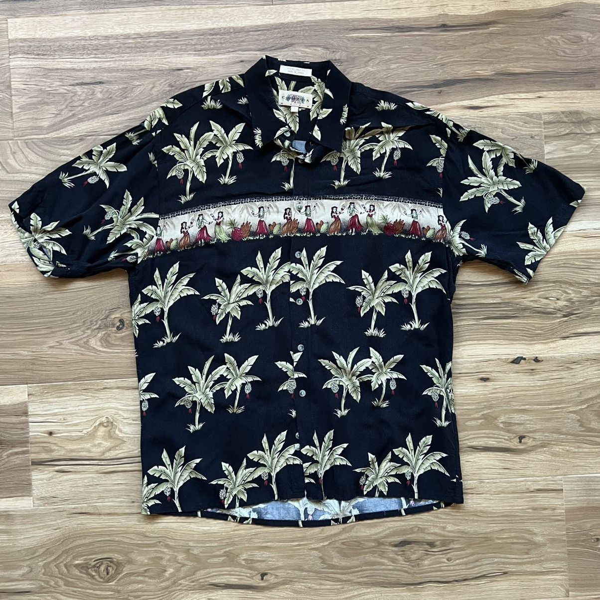 Other Vintage Hawaiian Shirt Mens Large Black Hula Girl Luau Size US L / EU 52-54 / 3 - 1 Thumbnail