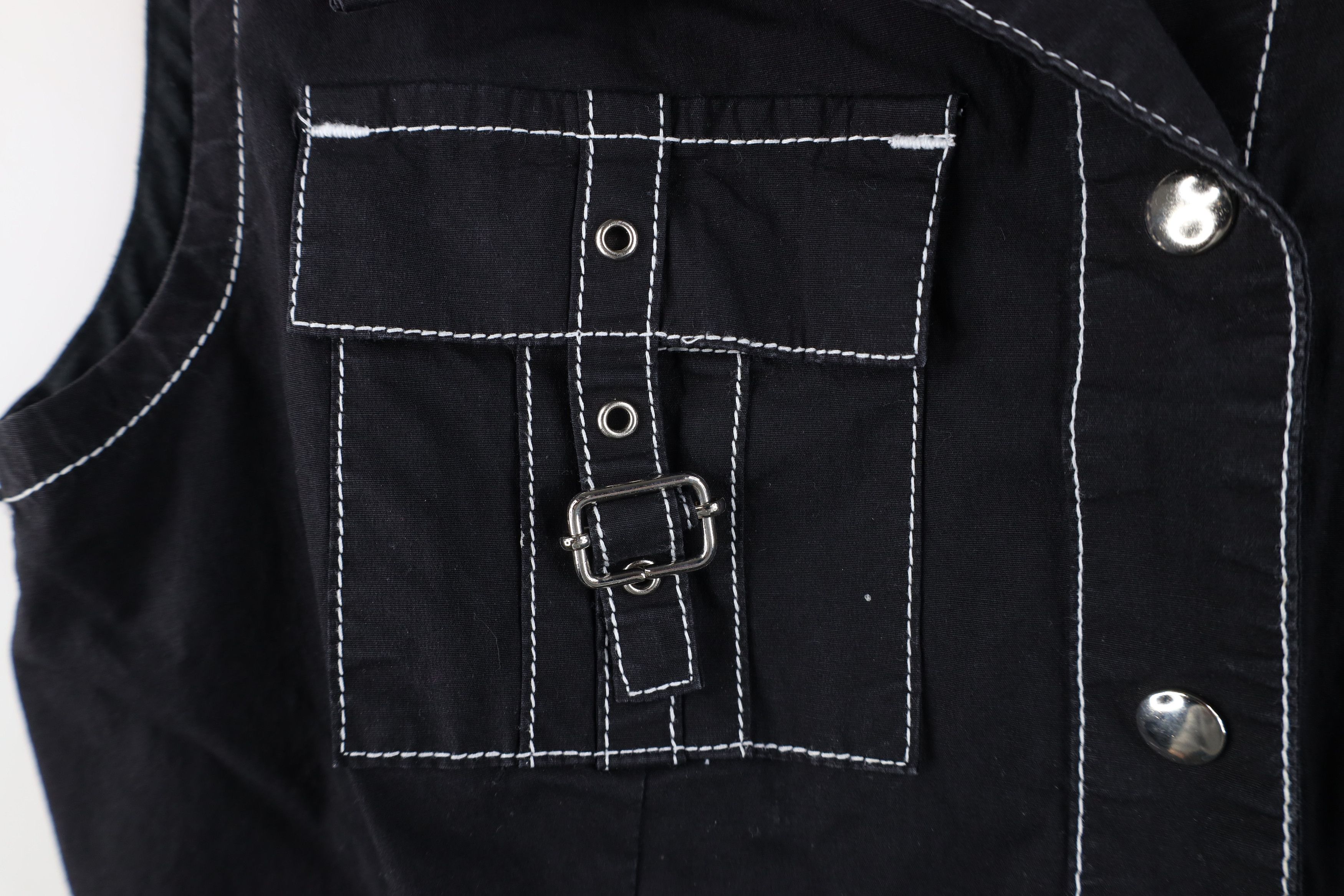 Vintage Vintage 90s Y2K Tripp NYC Goth Sleeveless Snap Button Shirt Size L / US 10 / IT 46 - 5 Thumbnail