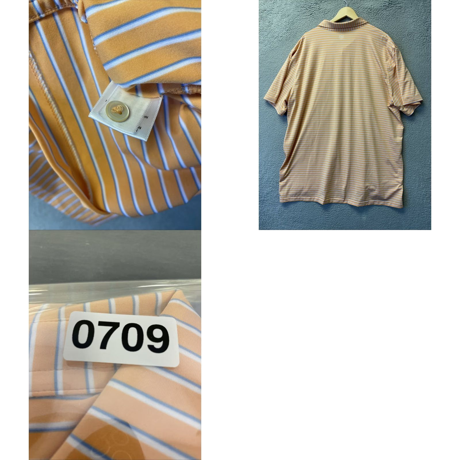 Peter Millar Peter Millar Golf Polo Shirt Men’s 2XL Orange Striped Summer Comfort /0709 Size US XXL / EU 58 / 5 - 8 Thumbnail
