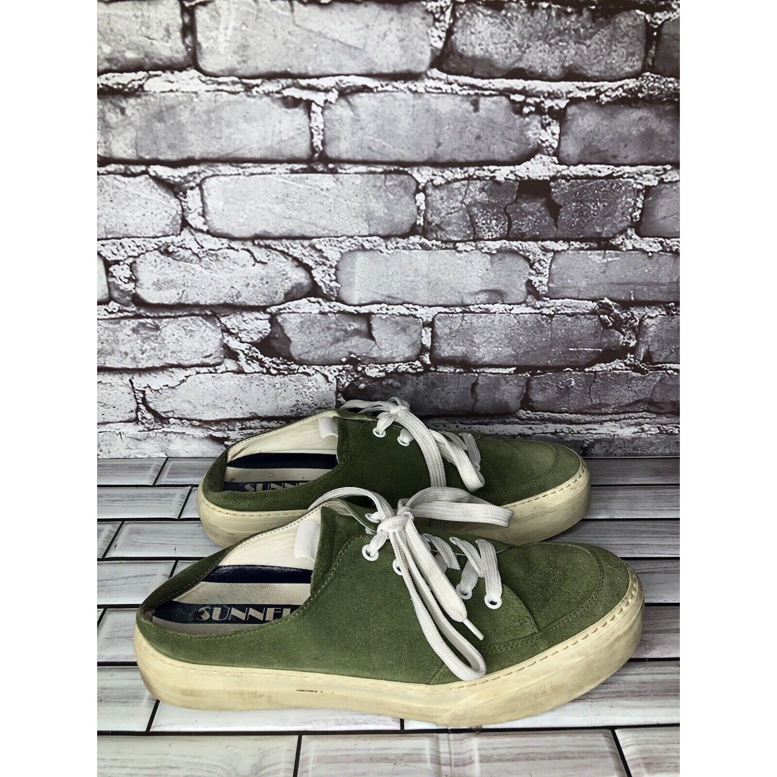 Sunnei Sunnei Green Suede Leather Slip On Lace Up Comfort Shoes Wom Size US 11 / IT 41 - 6 Thumbnail